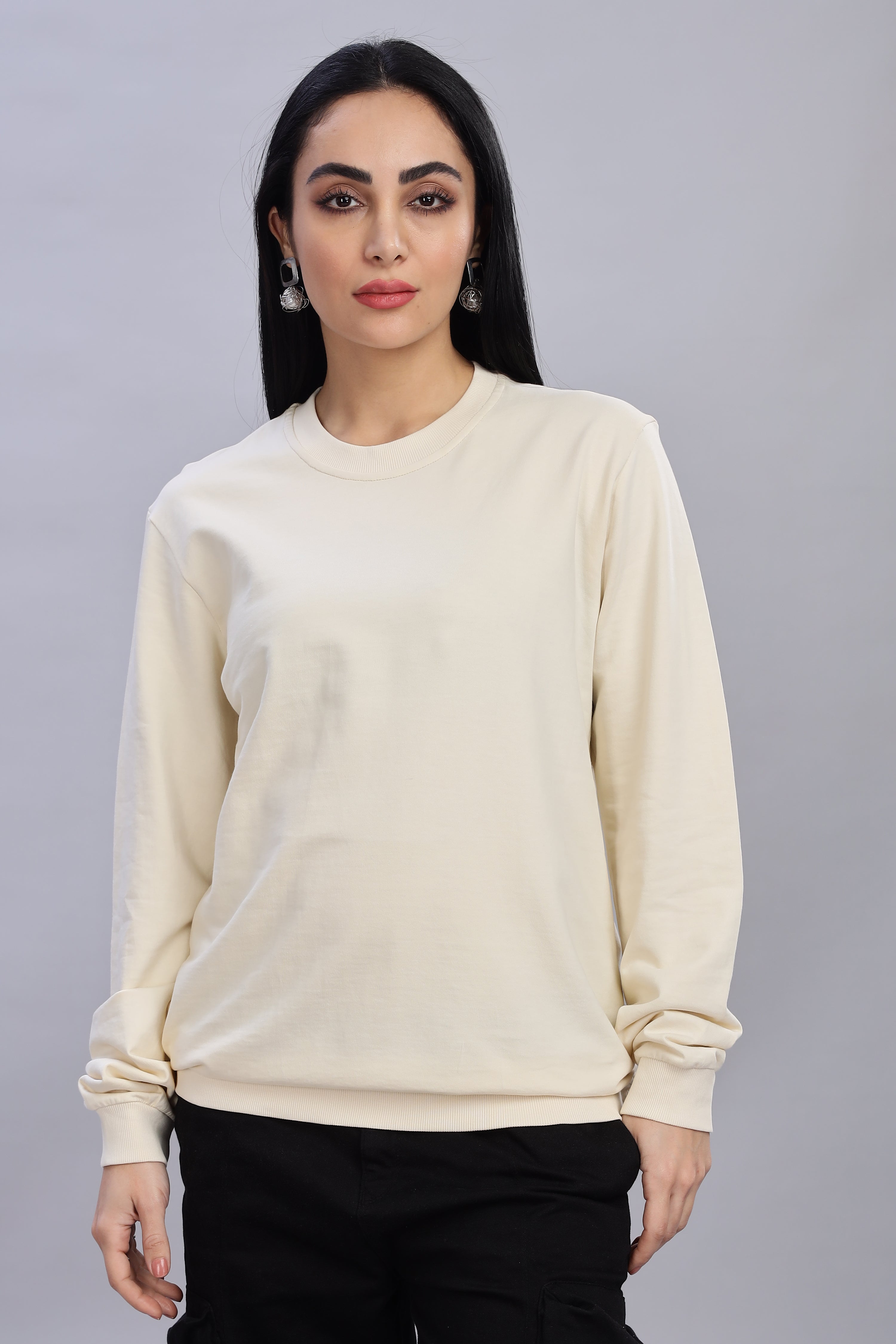 Blanched Almond Pure Cotton Women’s Sweatshirt