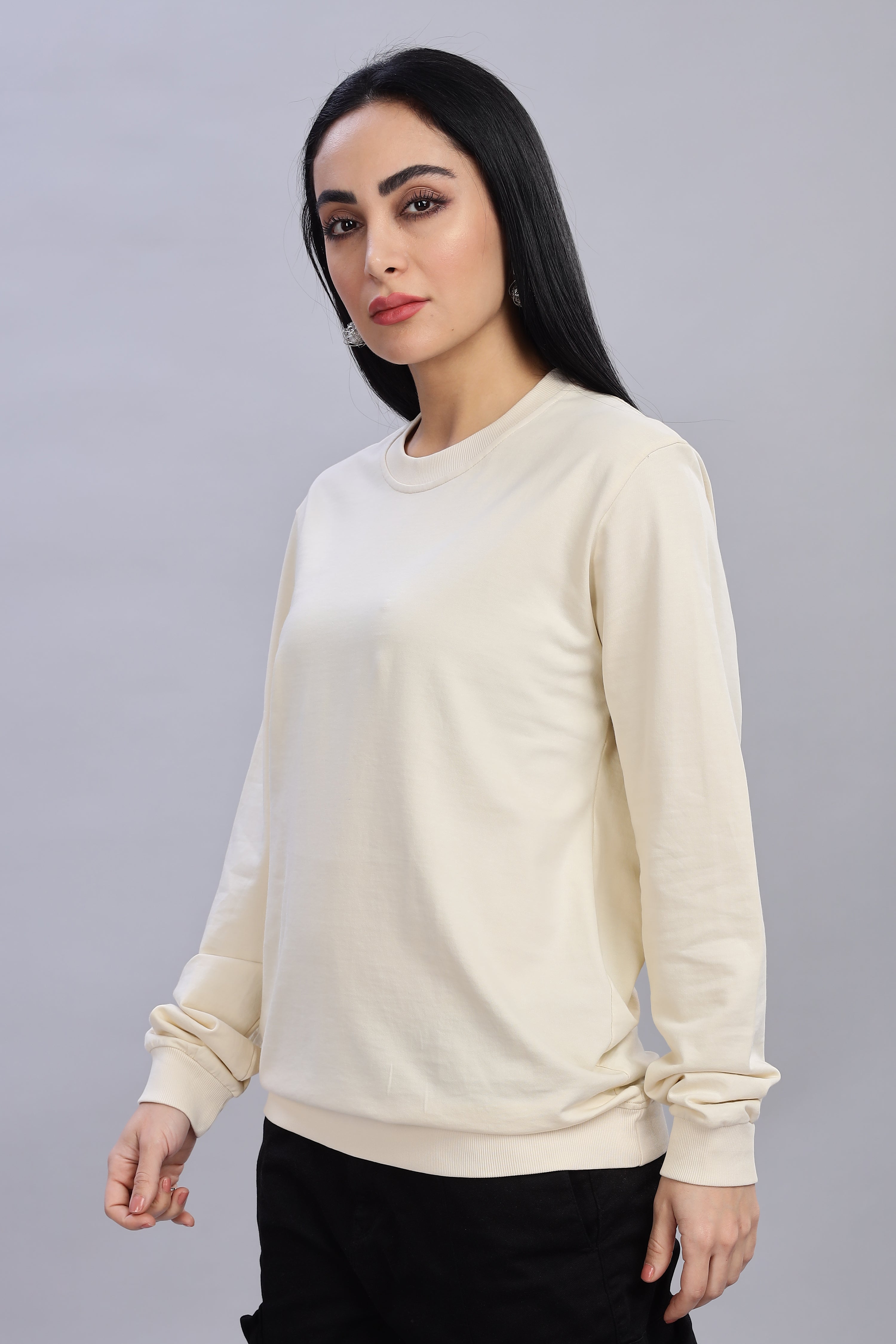 Blanched Almond Pure Cotton Women’s Sweatshirt