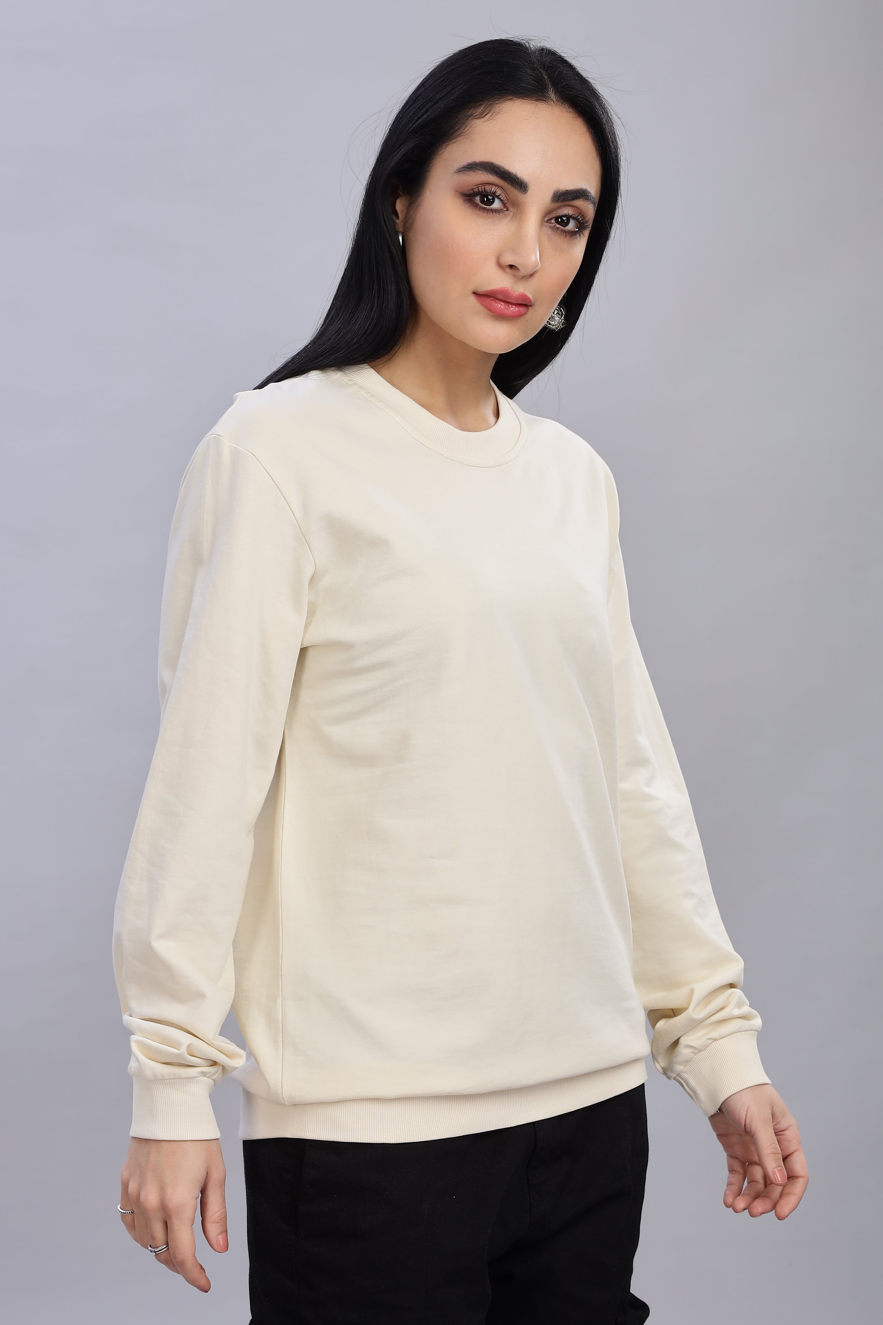 Blanched Almond Pure Cotton Women’s Sweatshirt