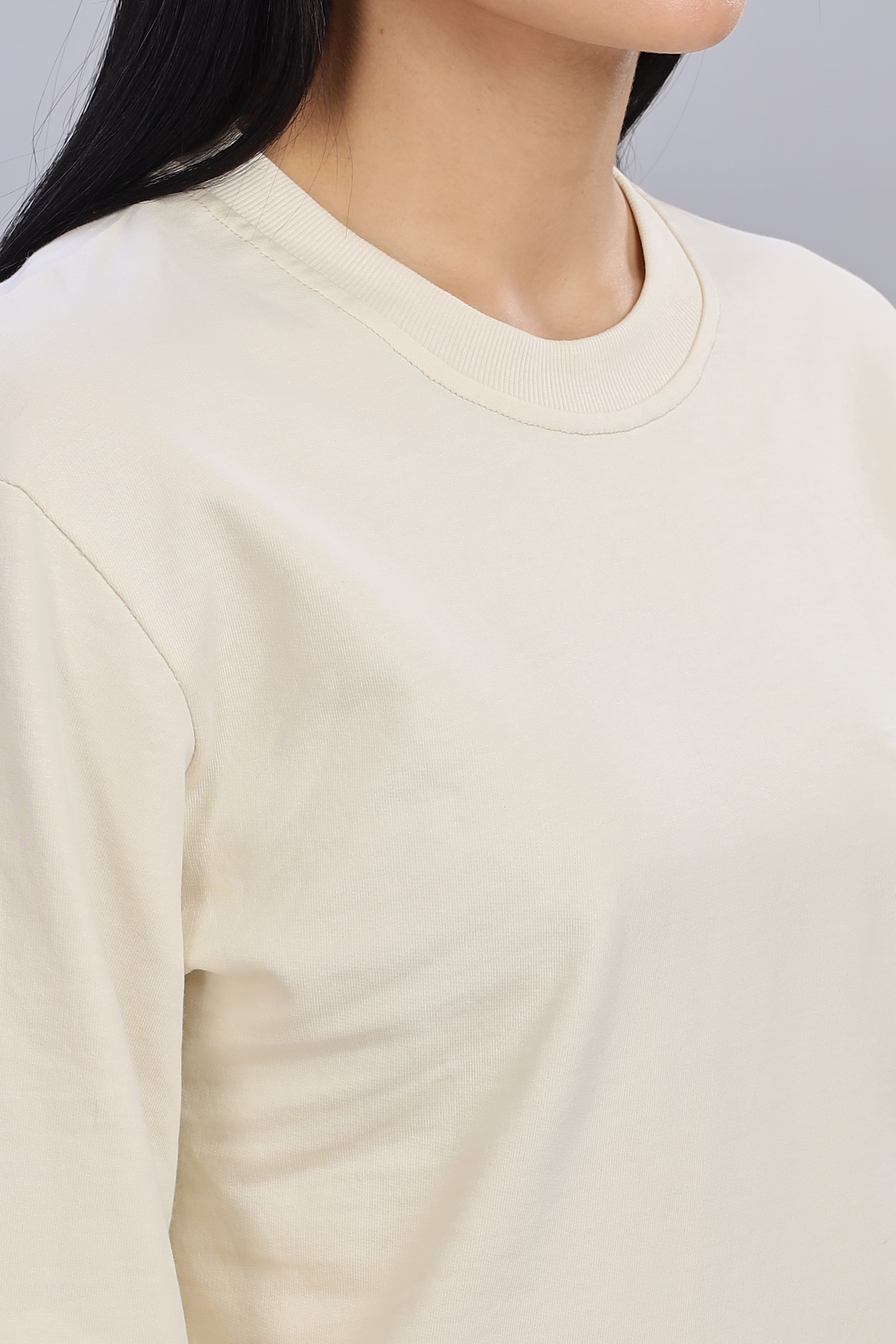 Blanched Almond Pure Cotton Women’s Sweatshirt