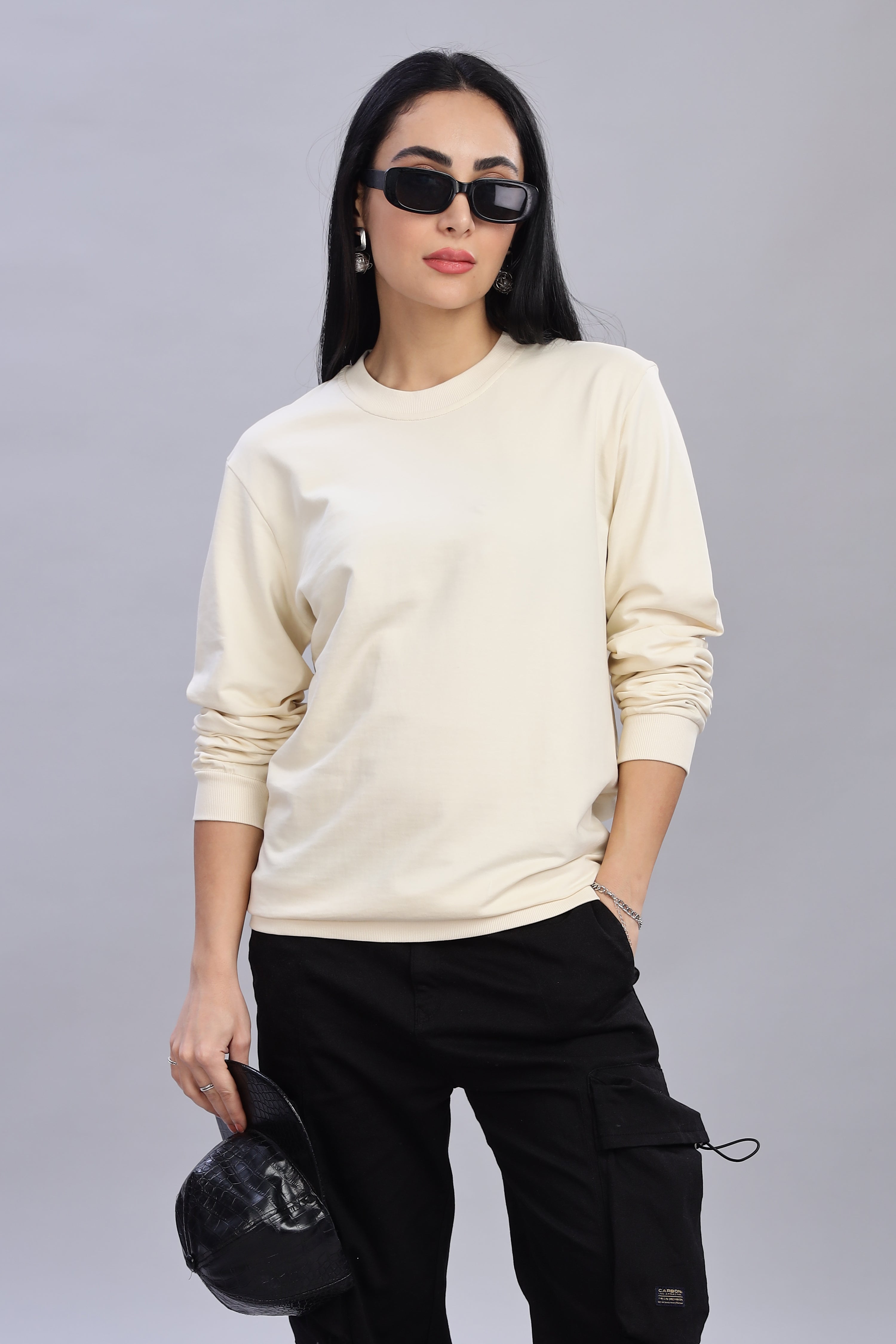 Blanched Almond Pure Cotton Women’s Sweatshirt
