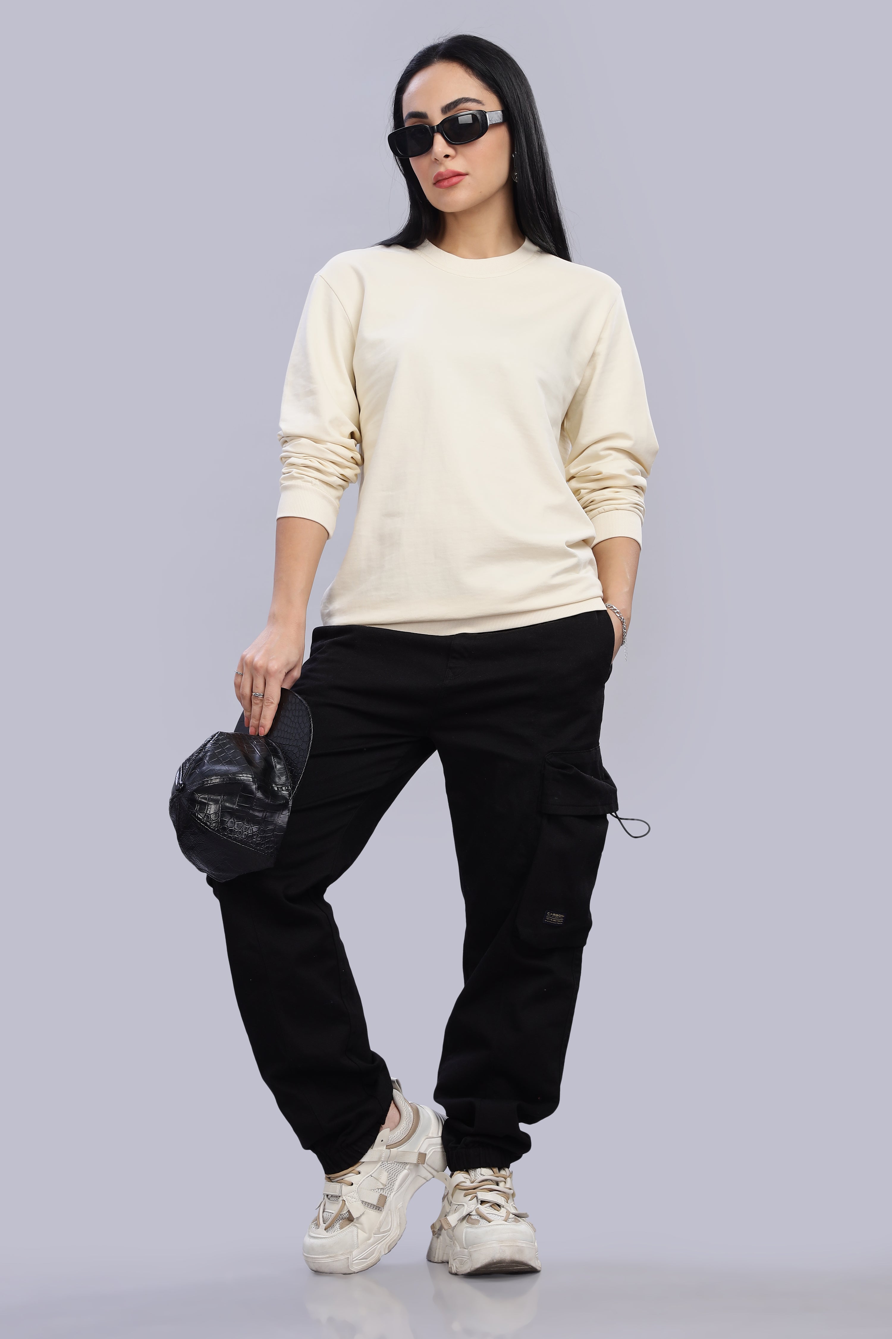 Blanched Almond Pure Cotton Women’s Sweatshirt