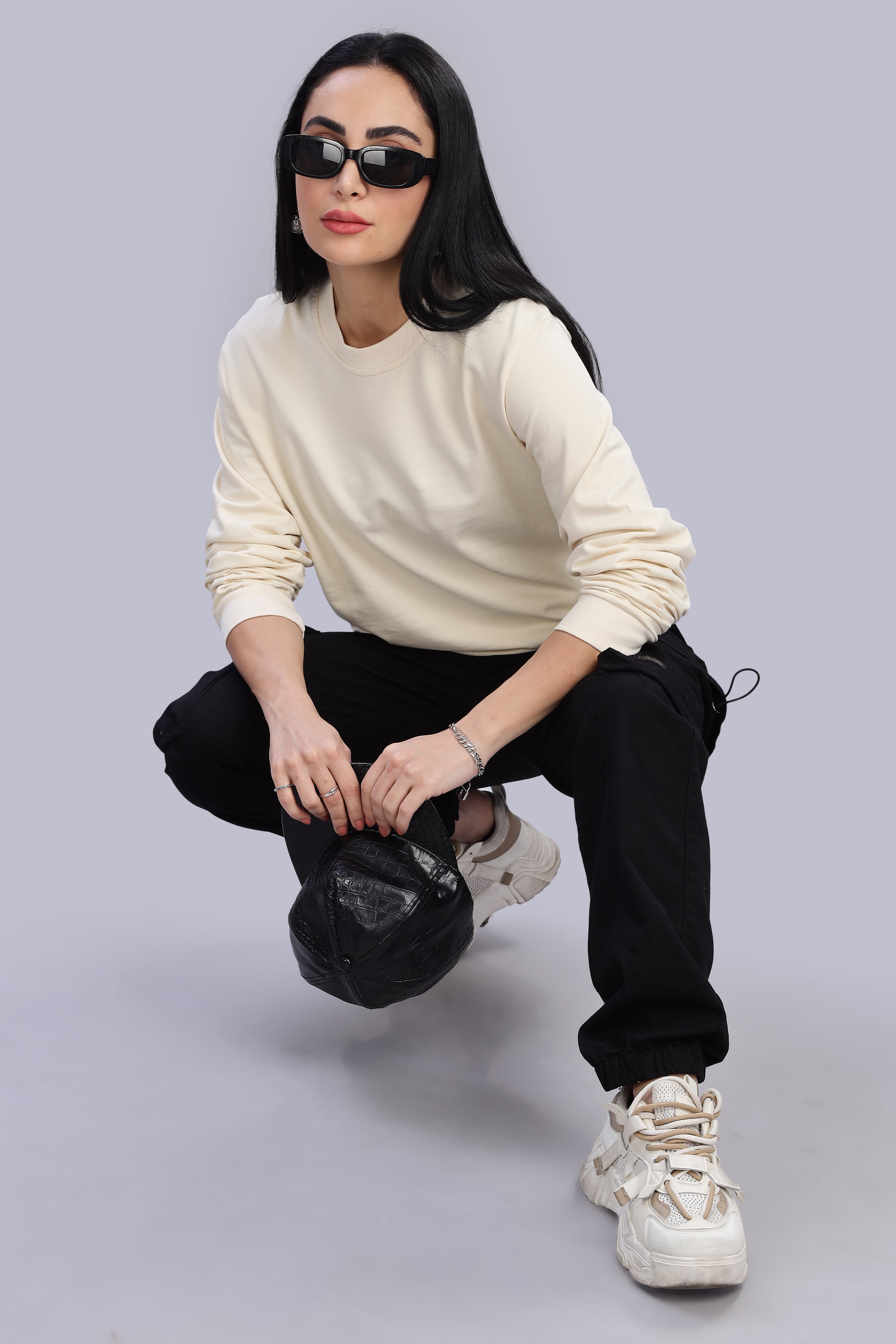 Blanched Almond Pure Cotton Women’s Sweatshirt