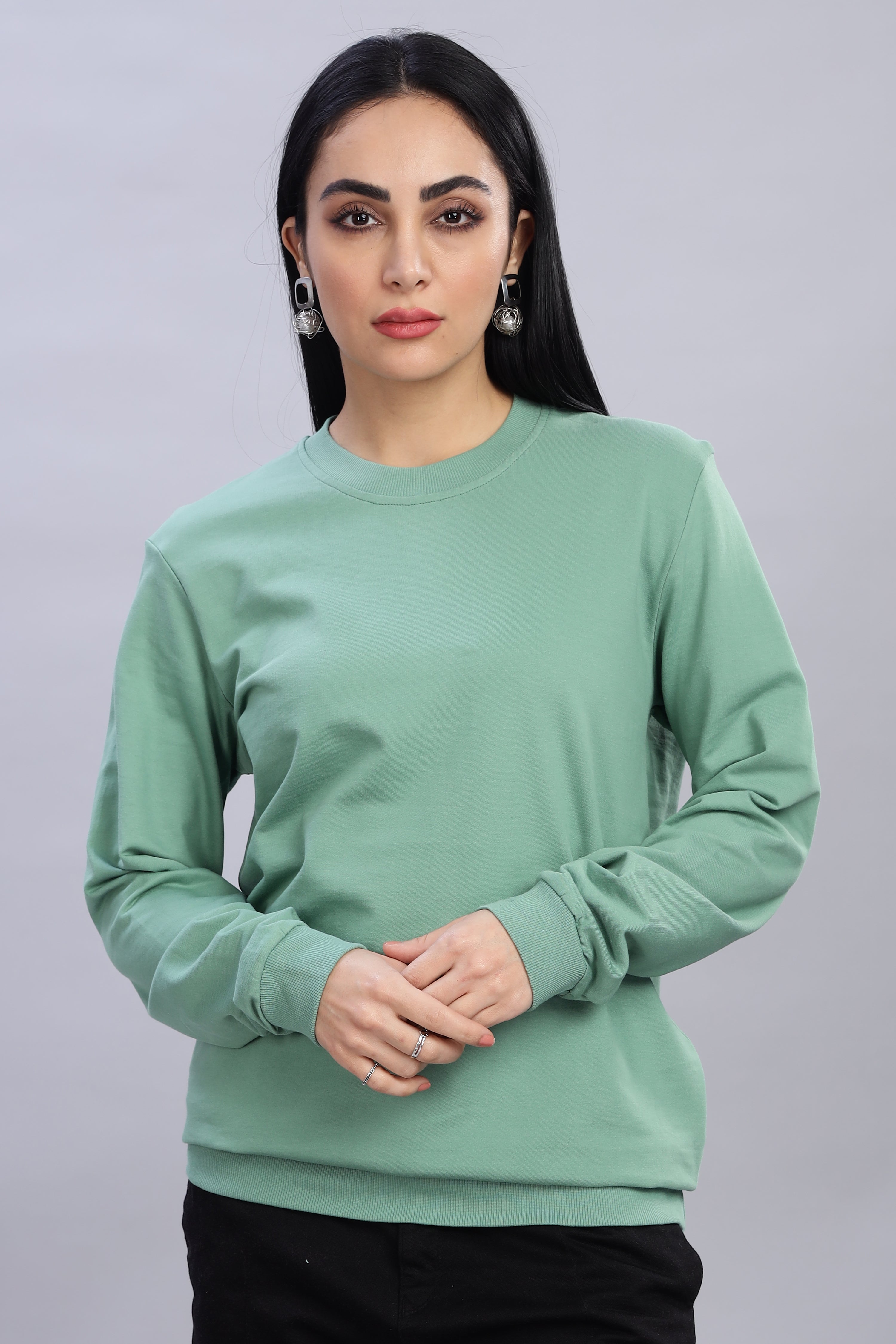 Pistachio Pure Cotton Women’s Sweatshirt