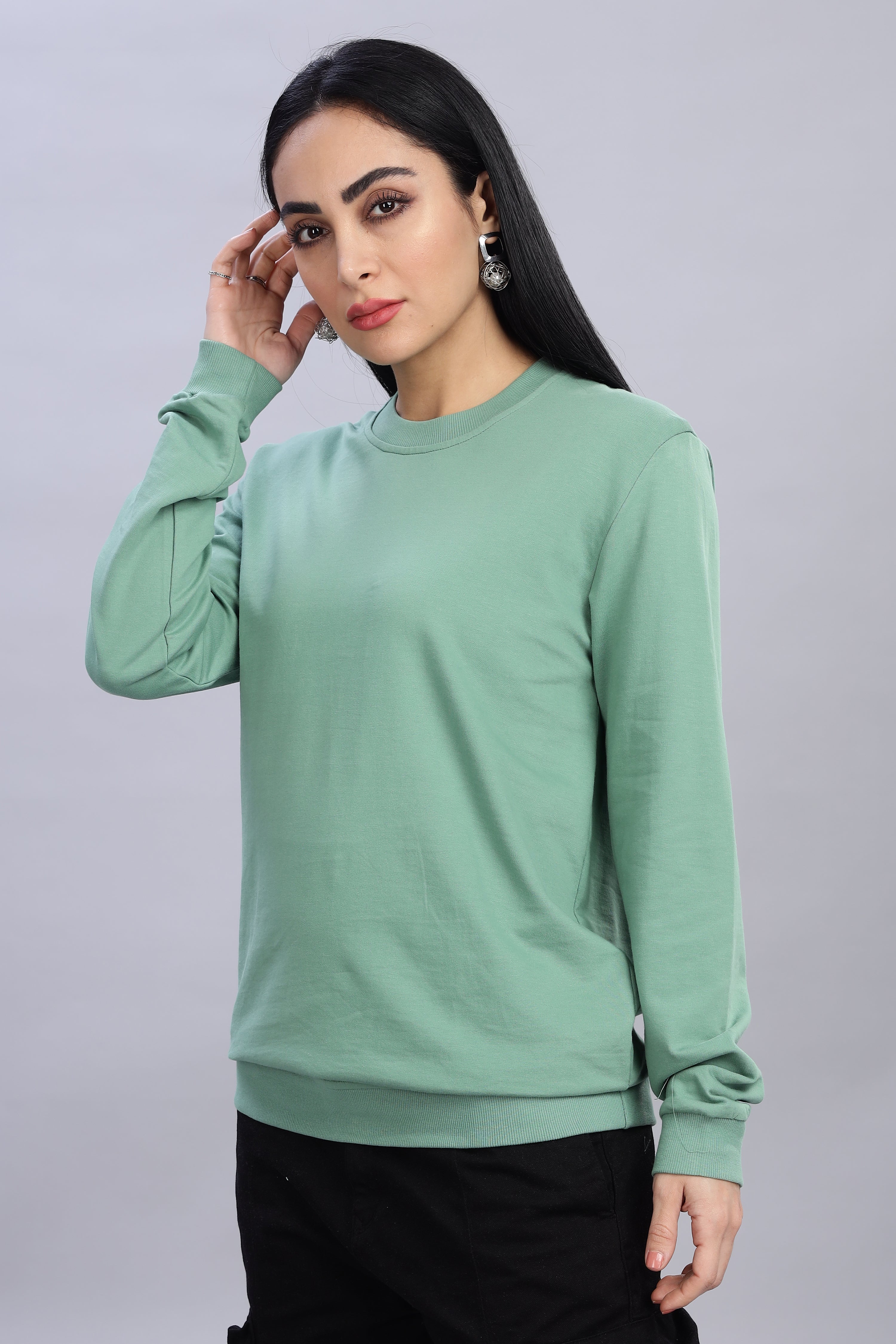 Pistachio Pure Cotton Women’s Sweatshirt
