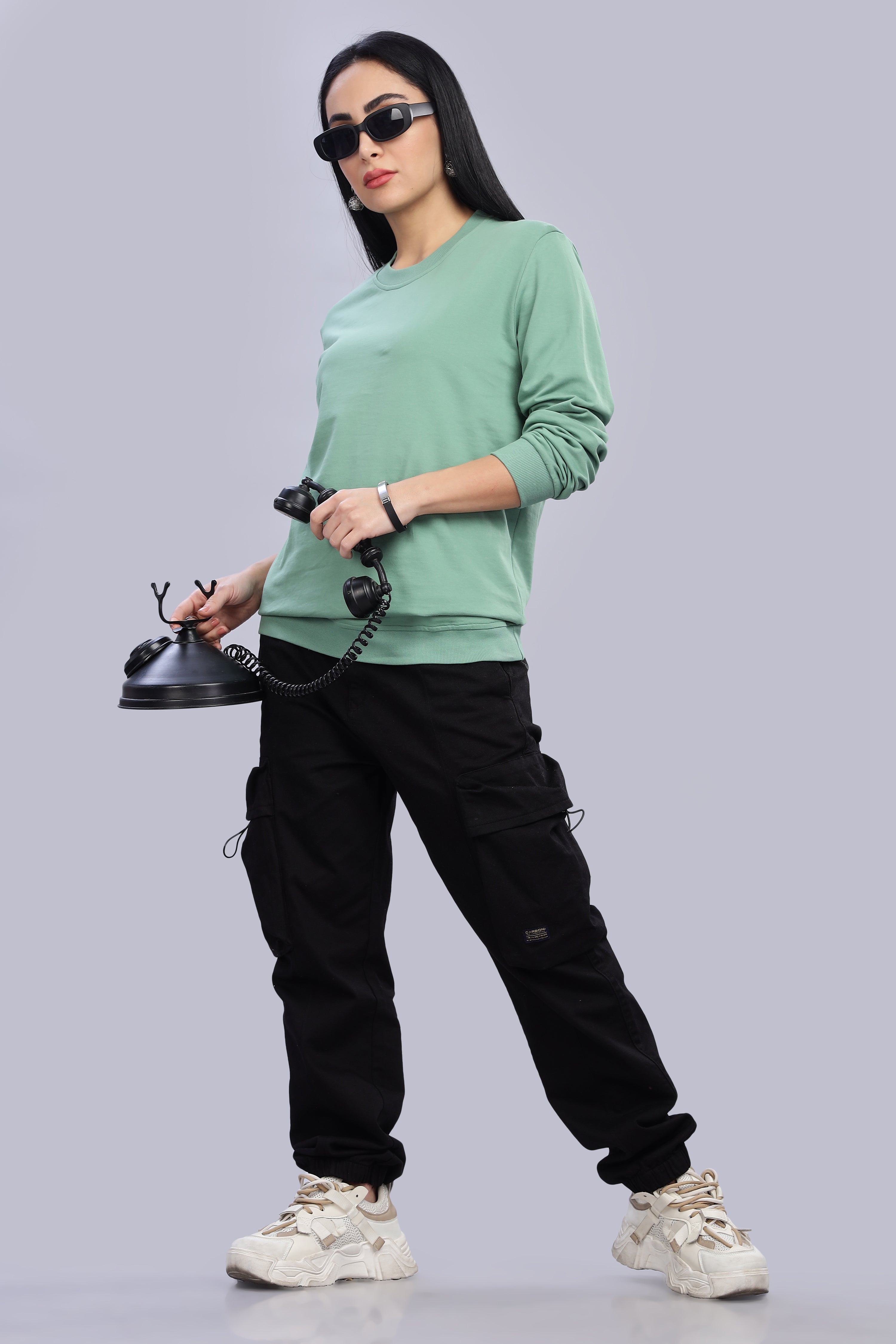 Pistachio Pure Cotton Women’s Sweatshirt