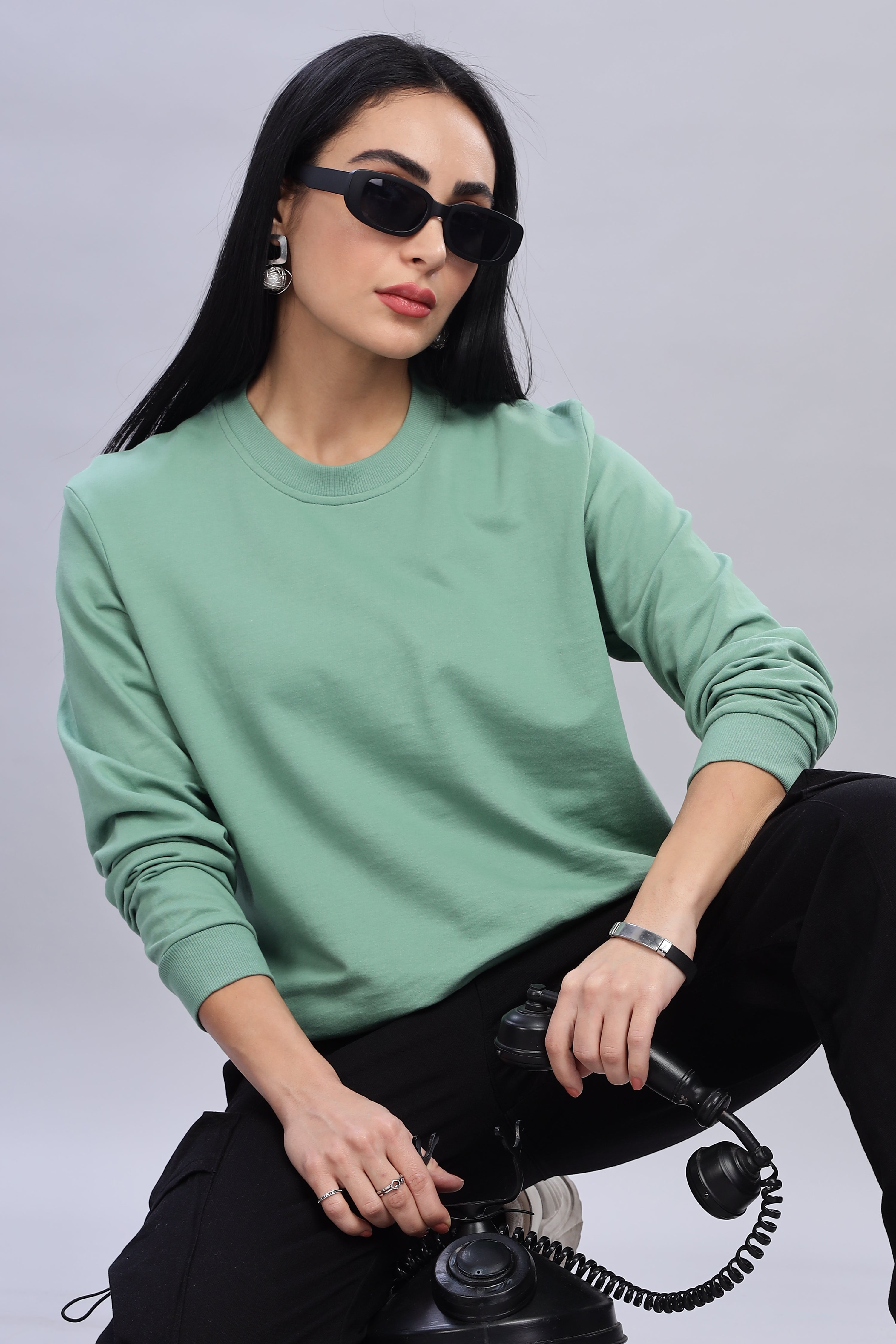 Pistachio Pure Cotton Women’s Sweatshirt