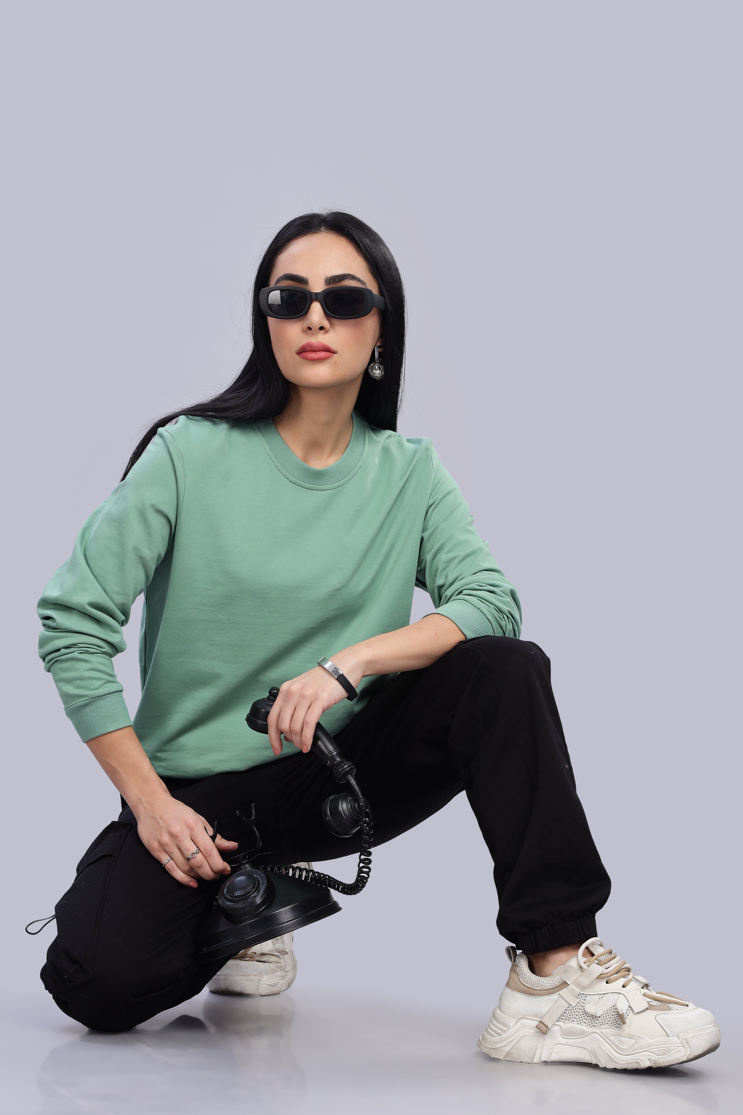 Pistachio Pure Cotton Women’s Sweatshirt
