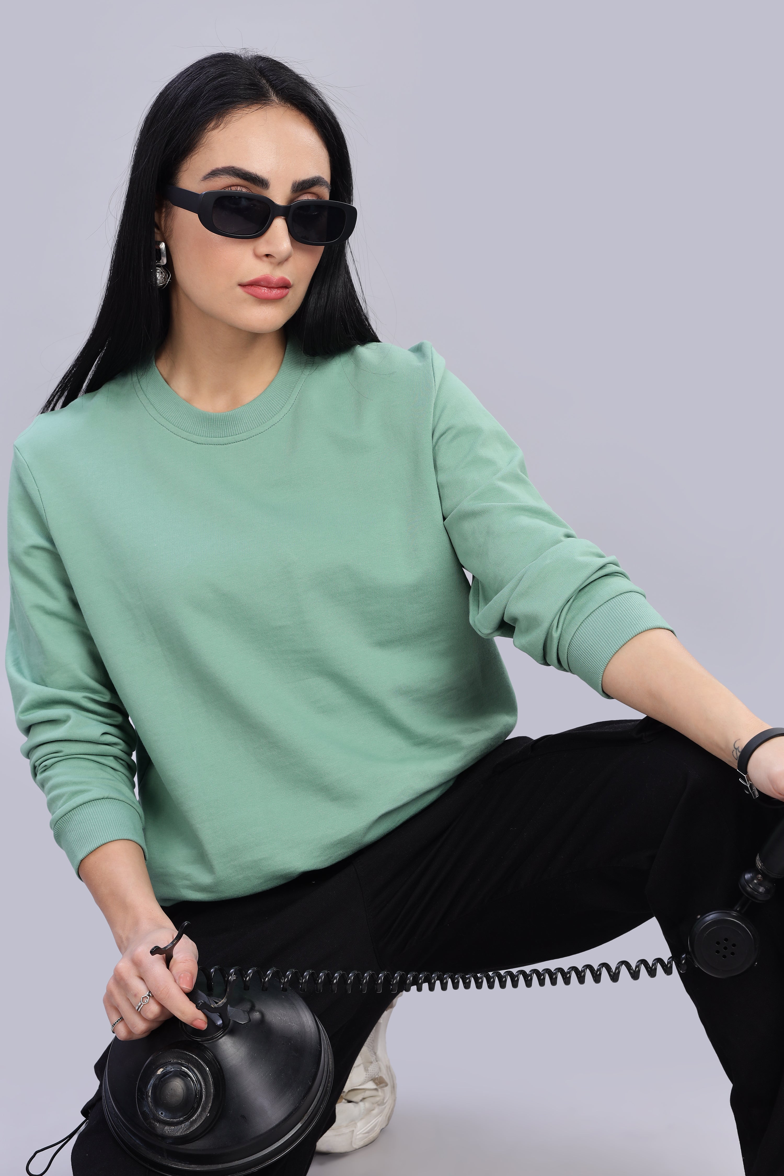 Pistachio Pure Cotton Women’s Sweatshirt