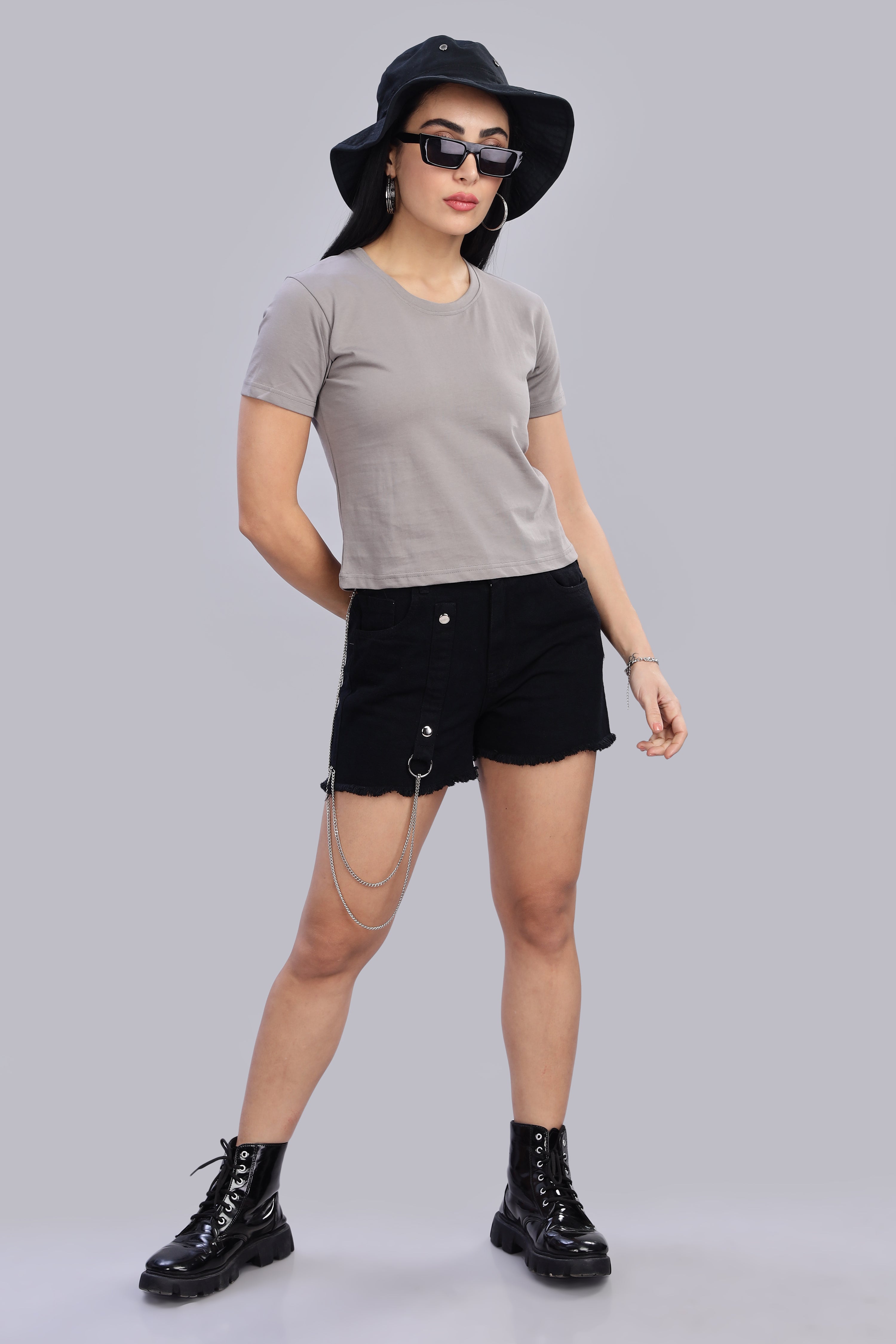 Ash Grey Crop Top