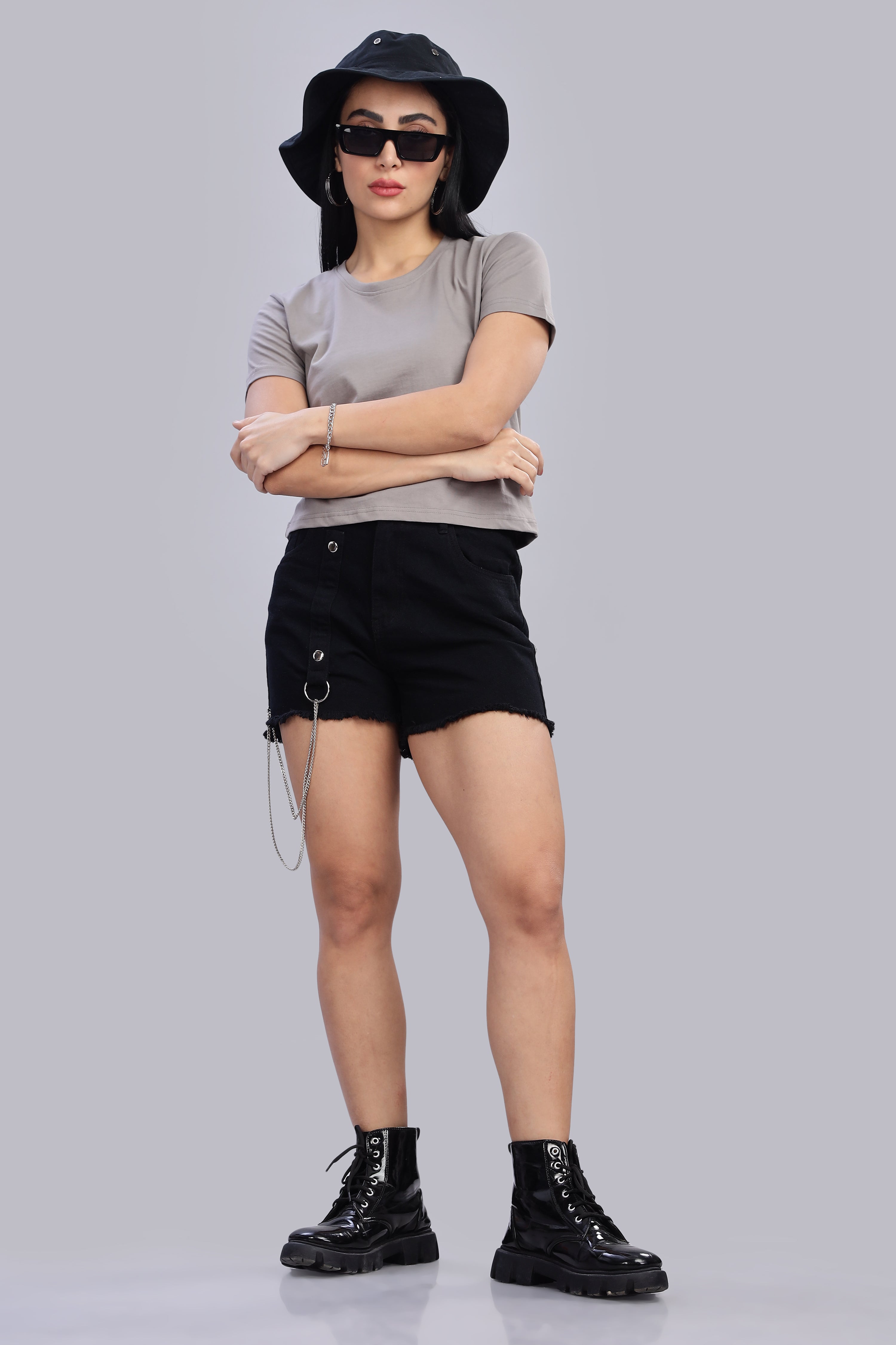 Ash Grey Crop Top