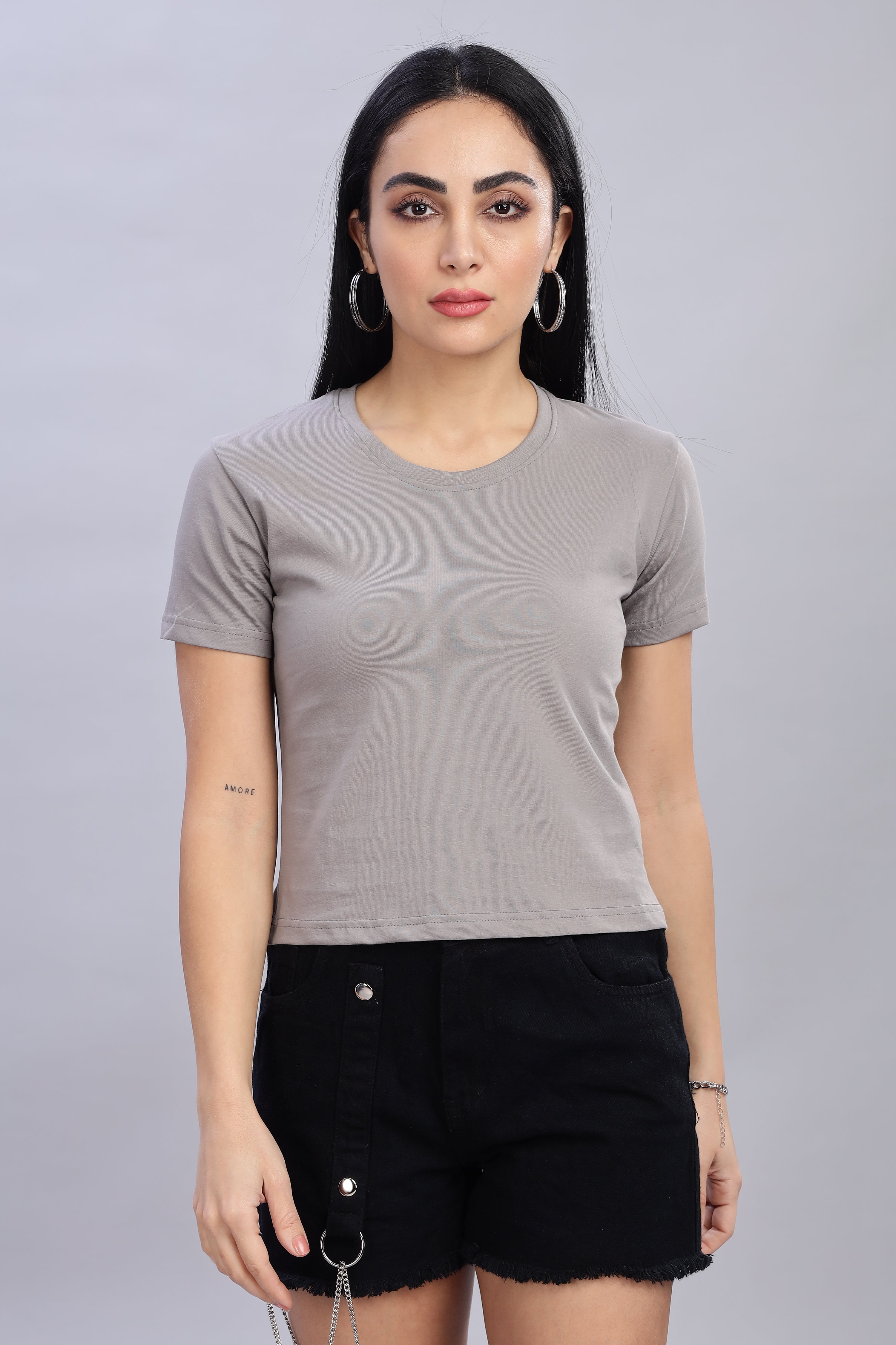 Ash Grey Crop Top