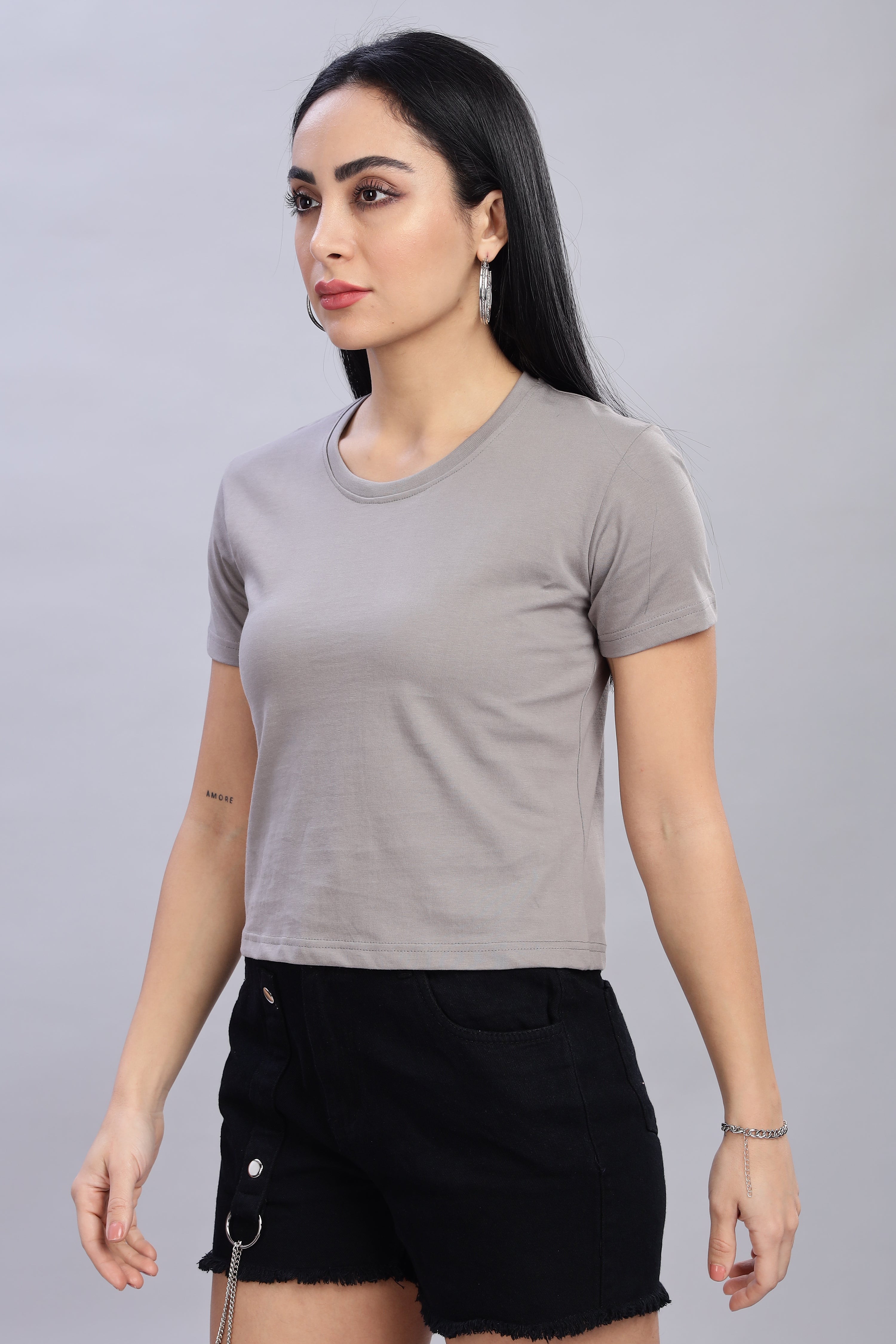 Ash Grey Crop Top