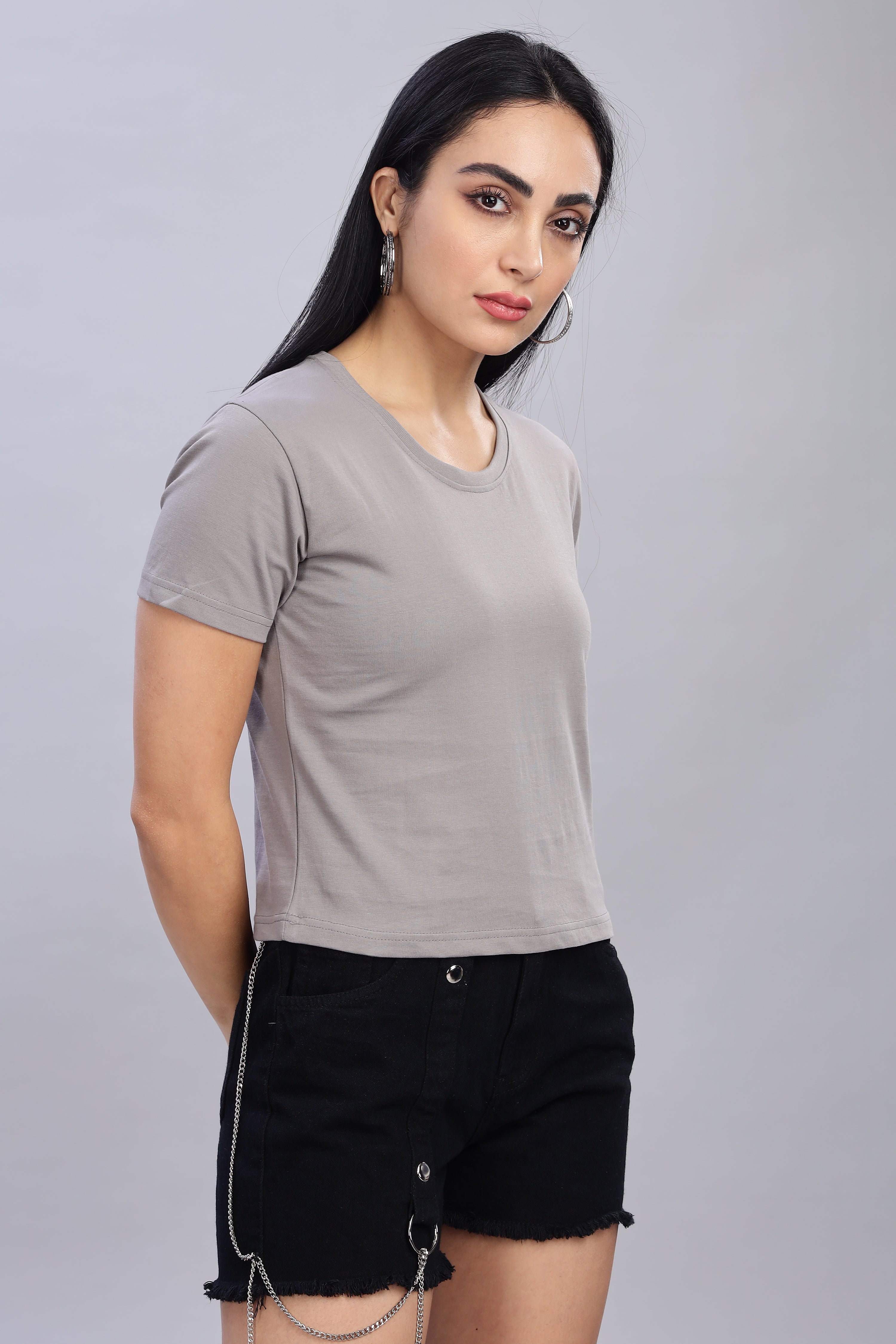 Ash Grey Crop Top