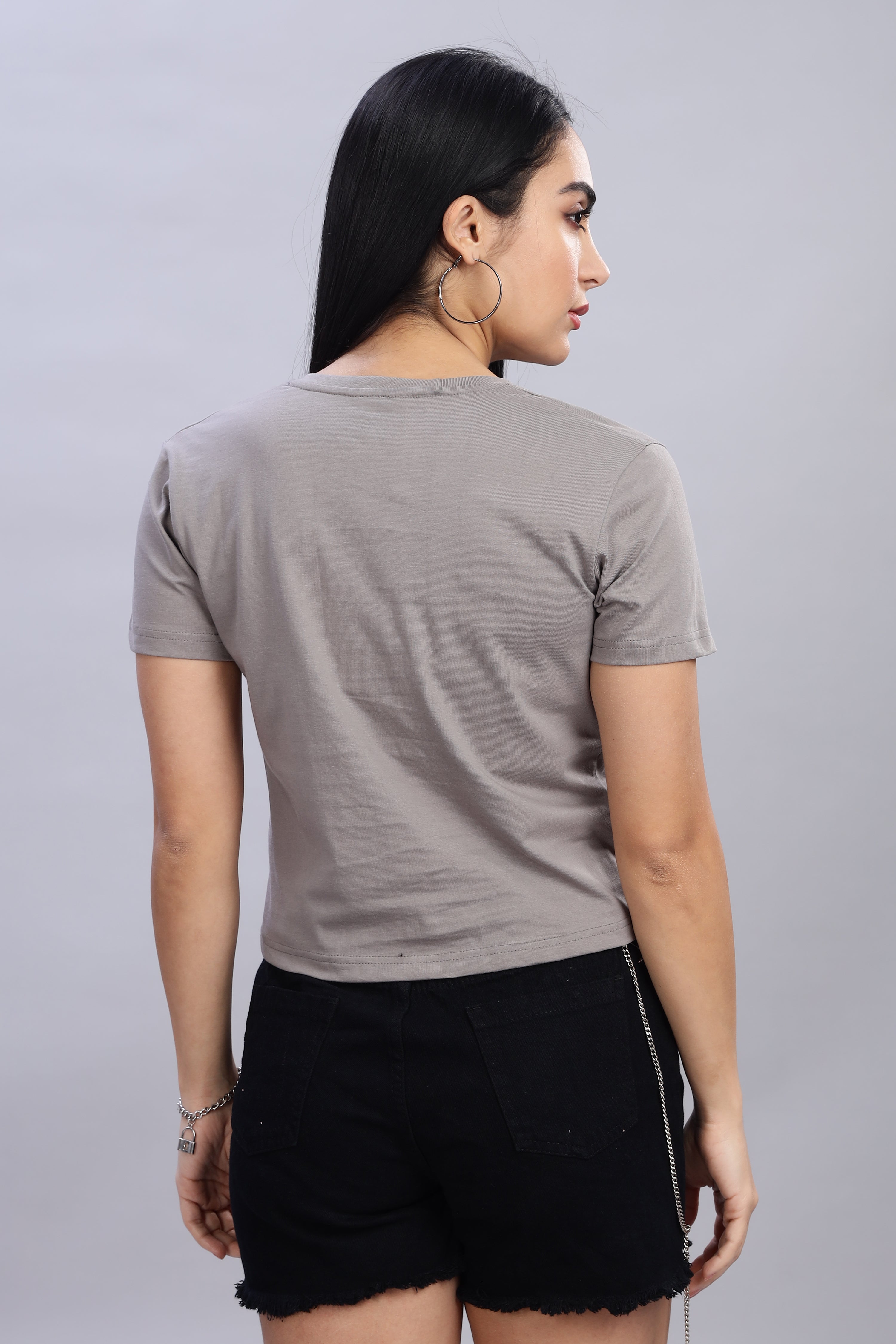 Ash Grey Crop Top