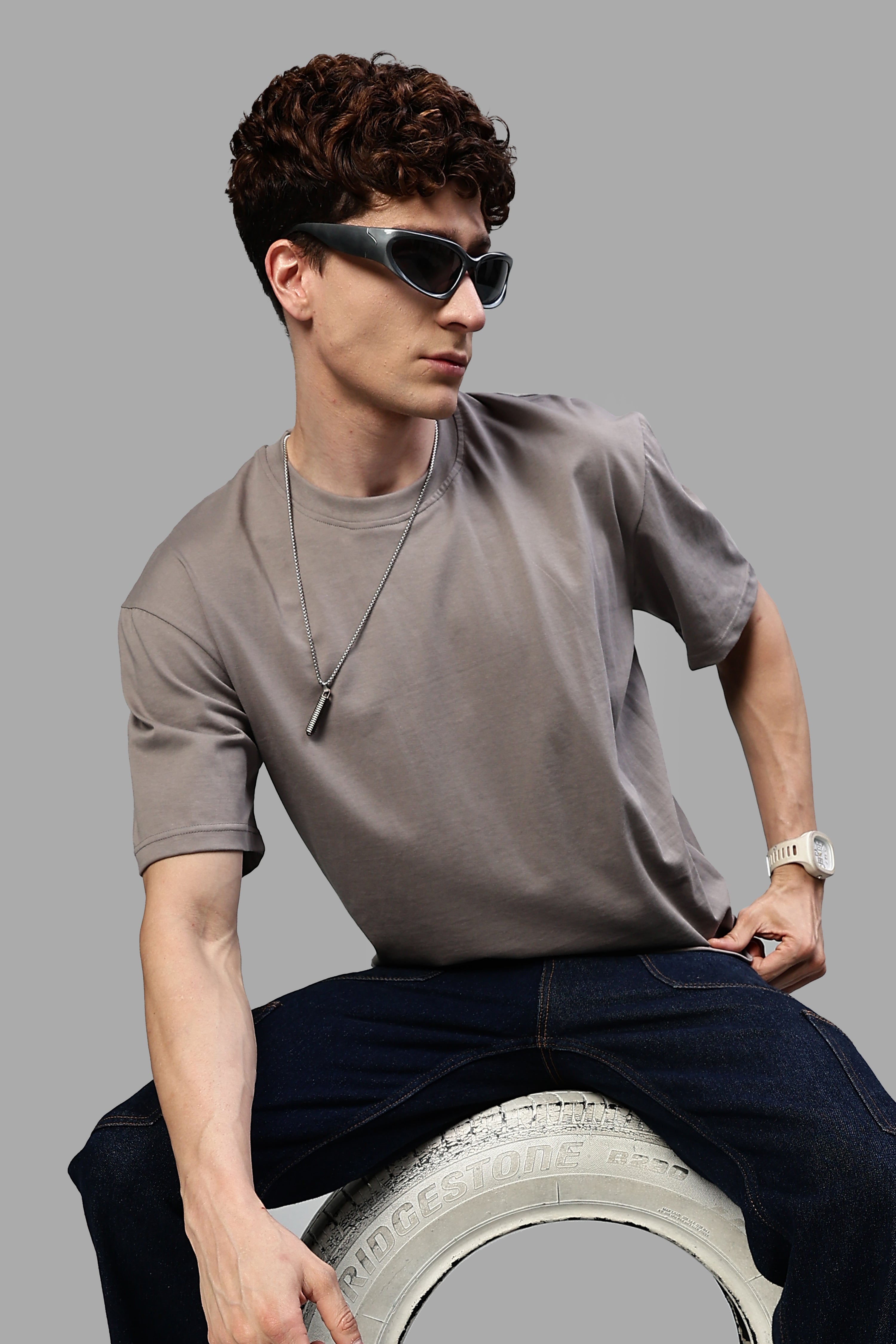 Ash Grey Pure Cotton Oversized T-Shirt – 220 GSM