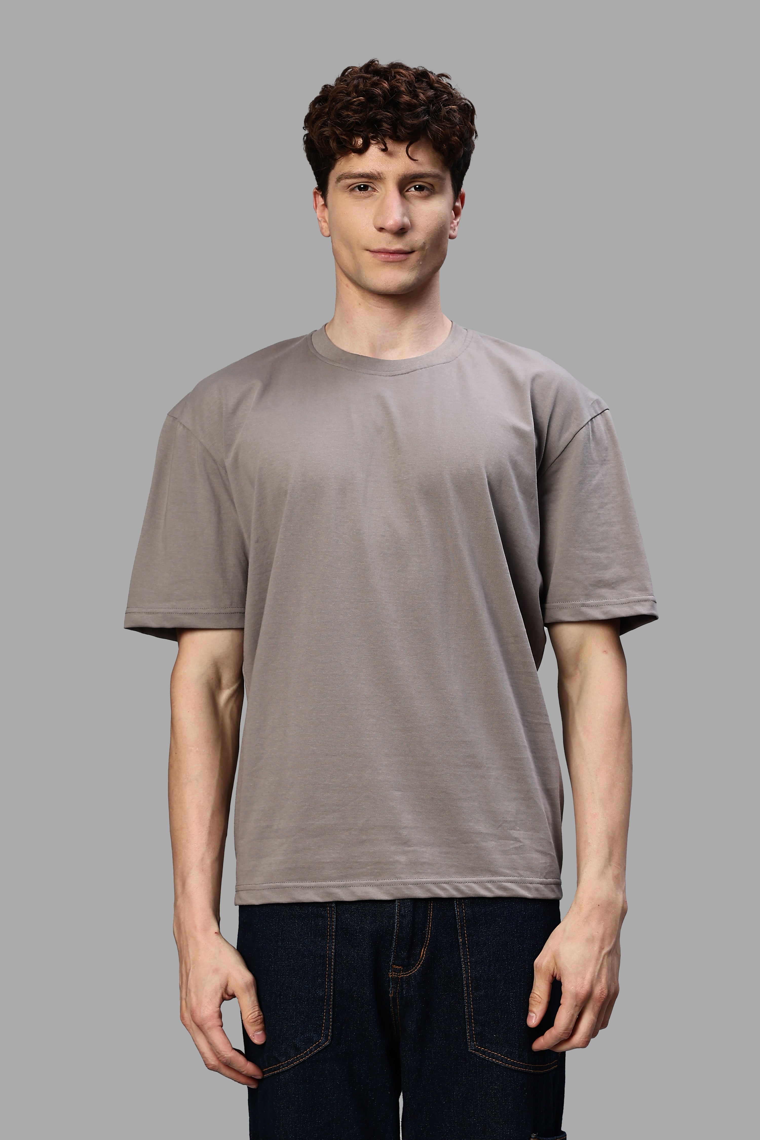 Ash Grey Pure Cotton Oversized T-Shirt – 220 GSM