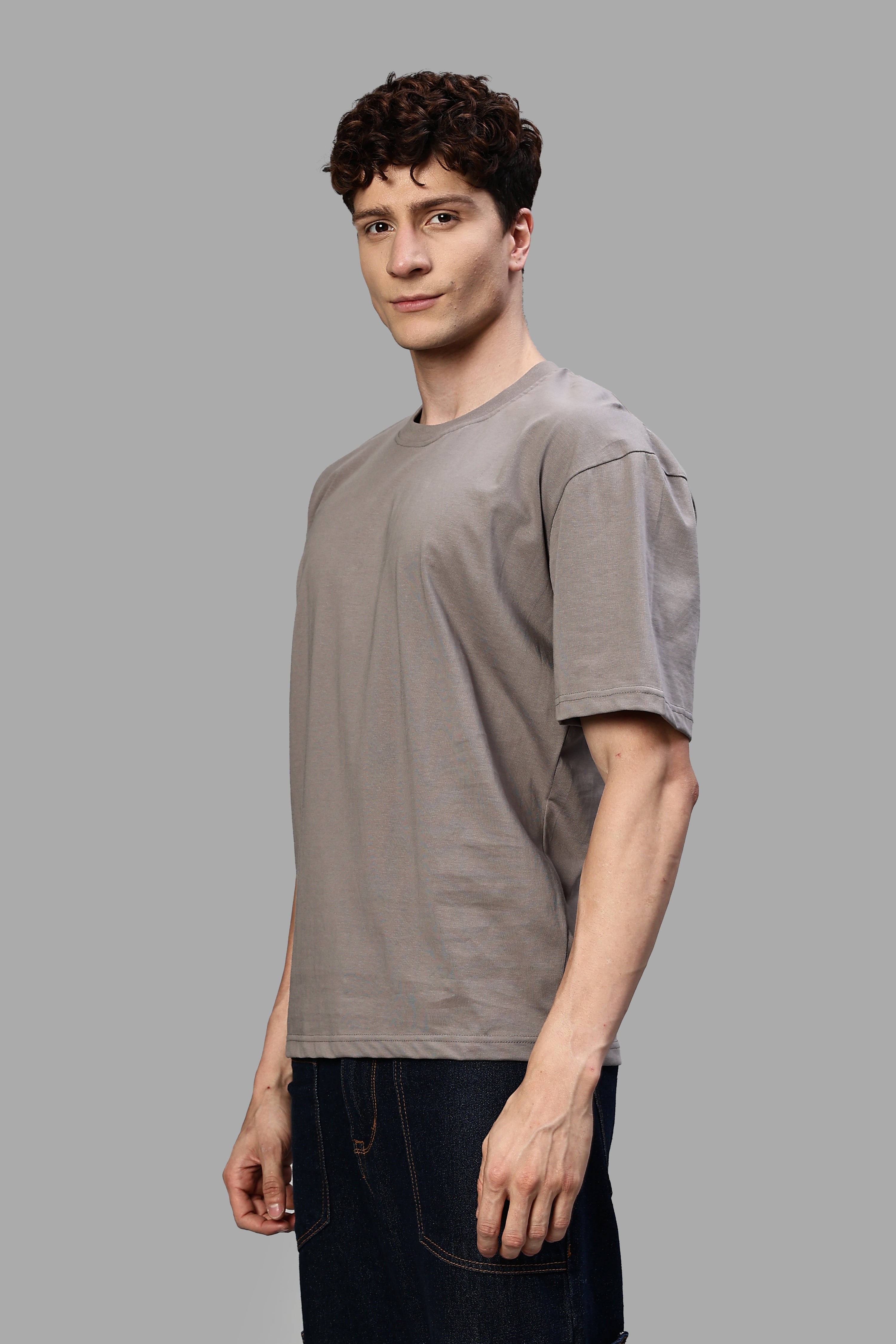Ash Grey Pure Cotton Oversized T-Shirt – 220 GSM