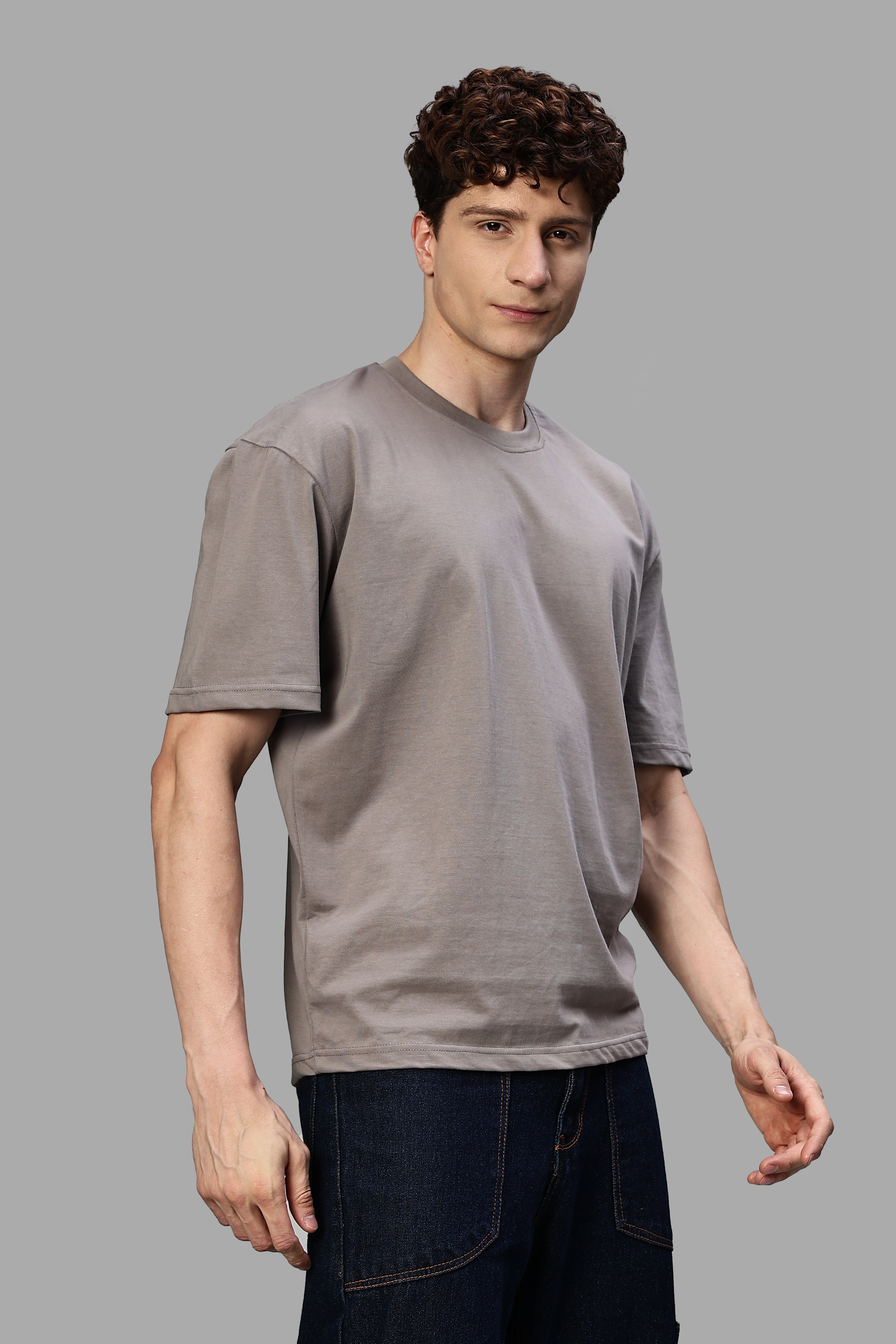 Ash Grey Pure Cotton Oversized T-Shirt – 220 GSM