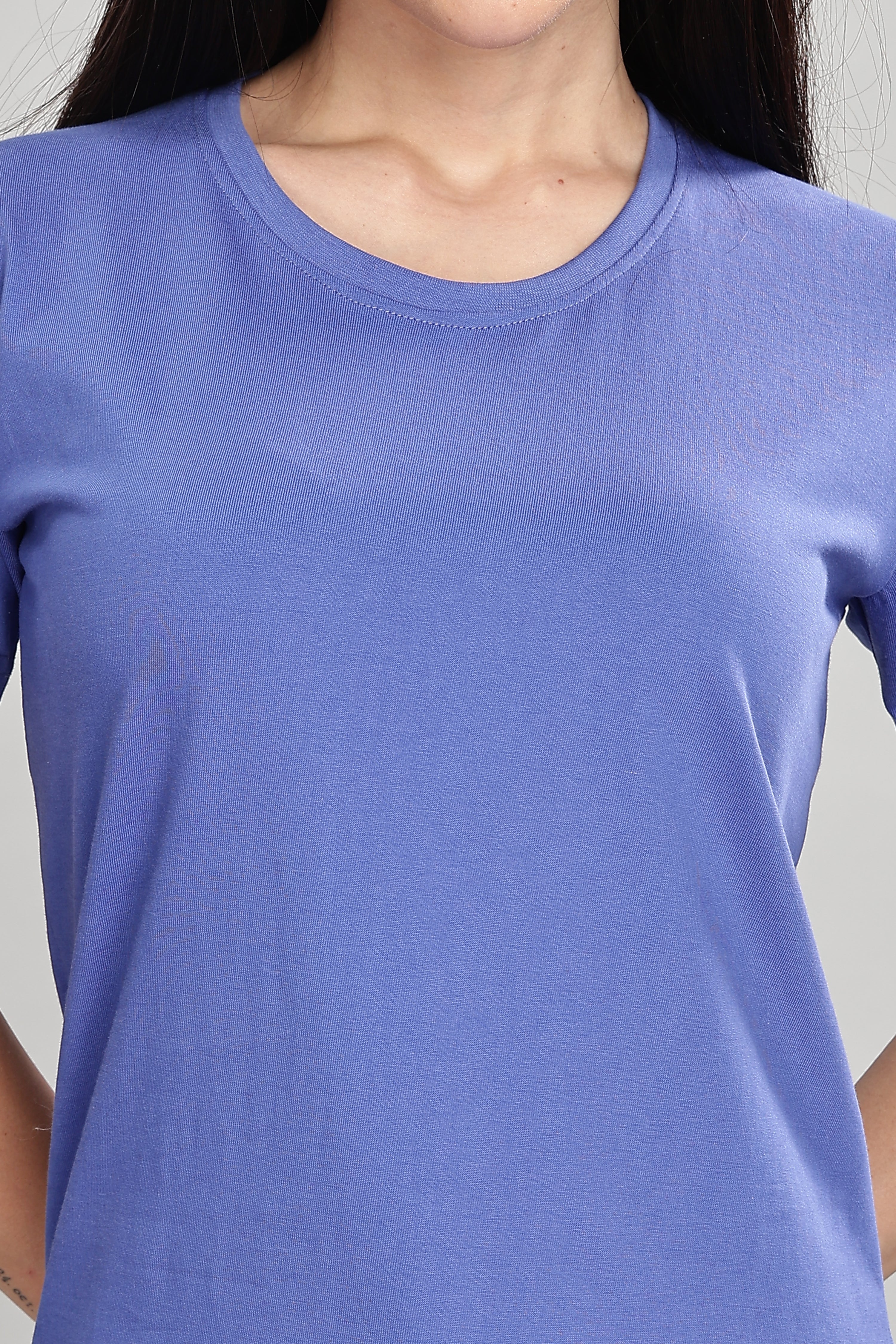 English Blue Cotton Half Sleeve T-Shirt