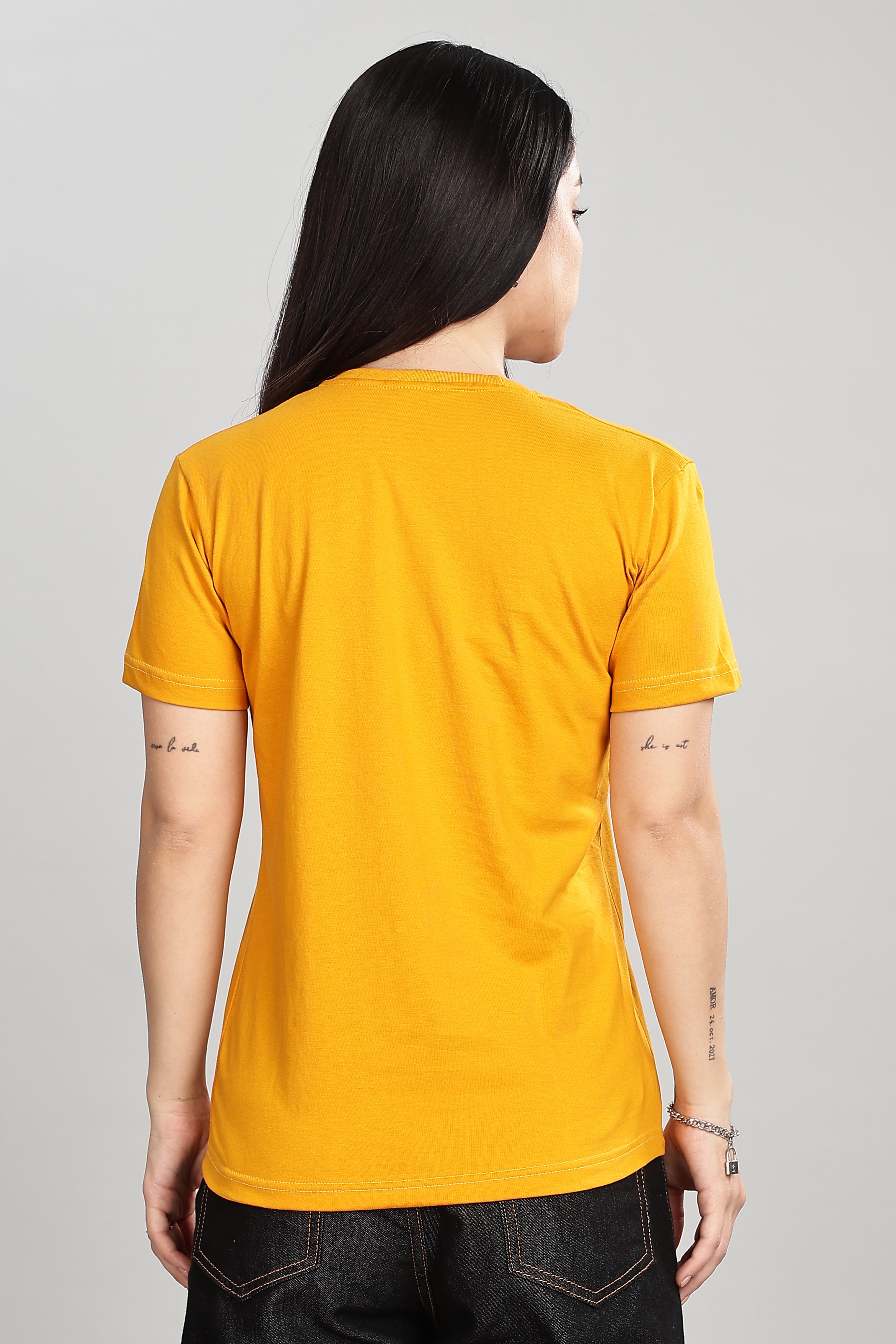 Yellow Cotton Half Sleeve T-Shirt