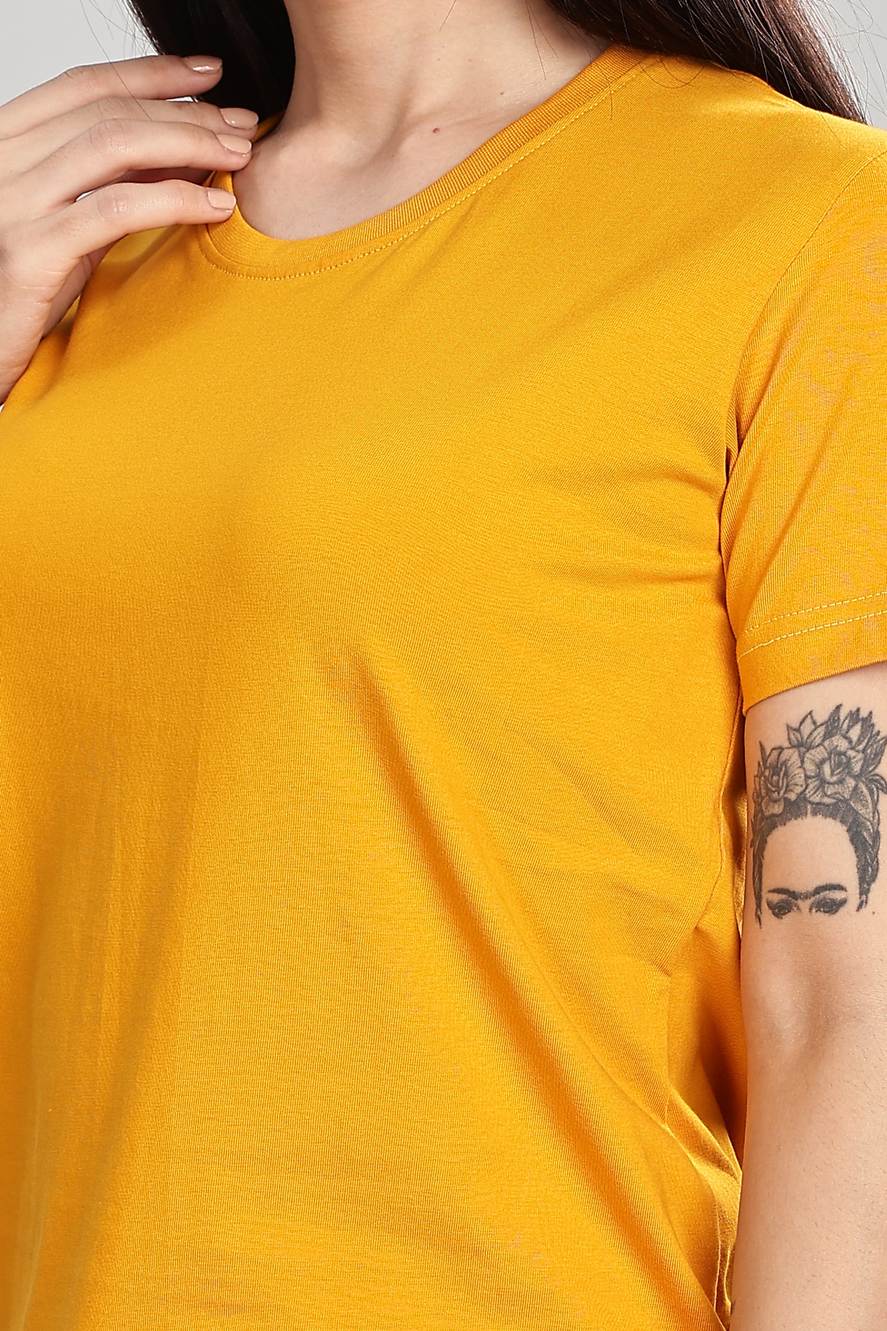 Yellow Cotton Half Sleeve T-Shirt