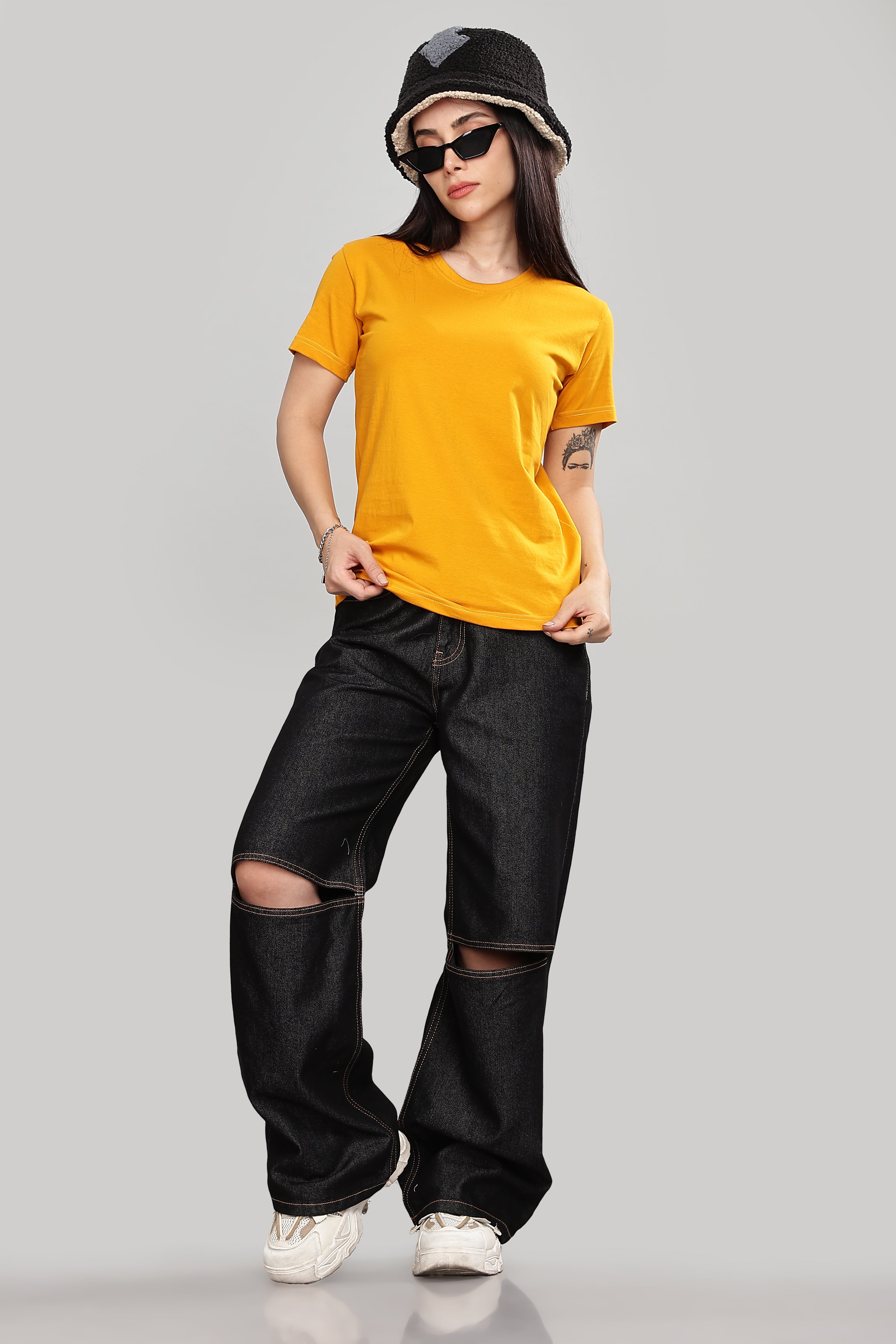 Yellow Cotton Half Sleeve T-Shirt