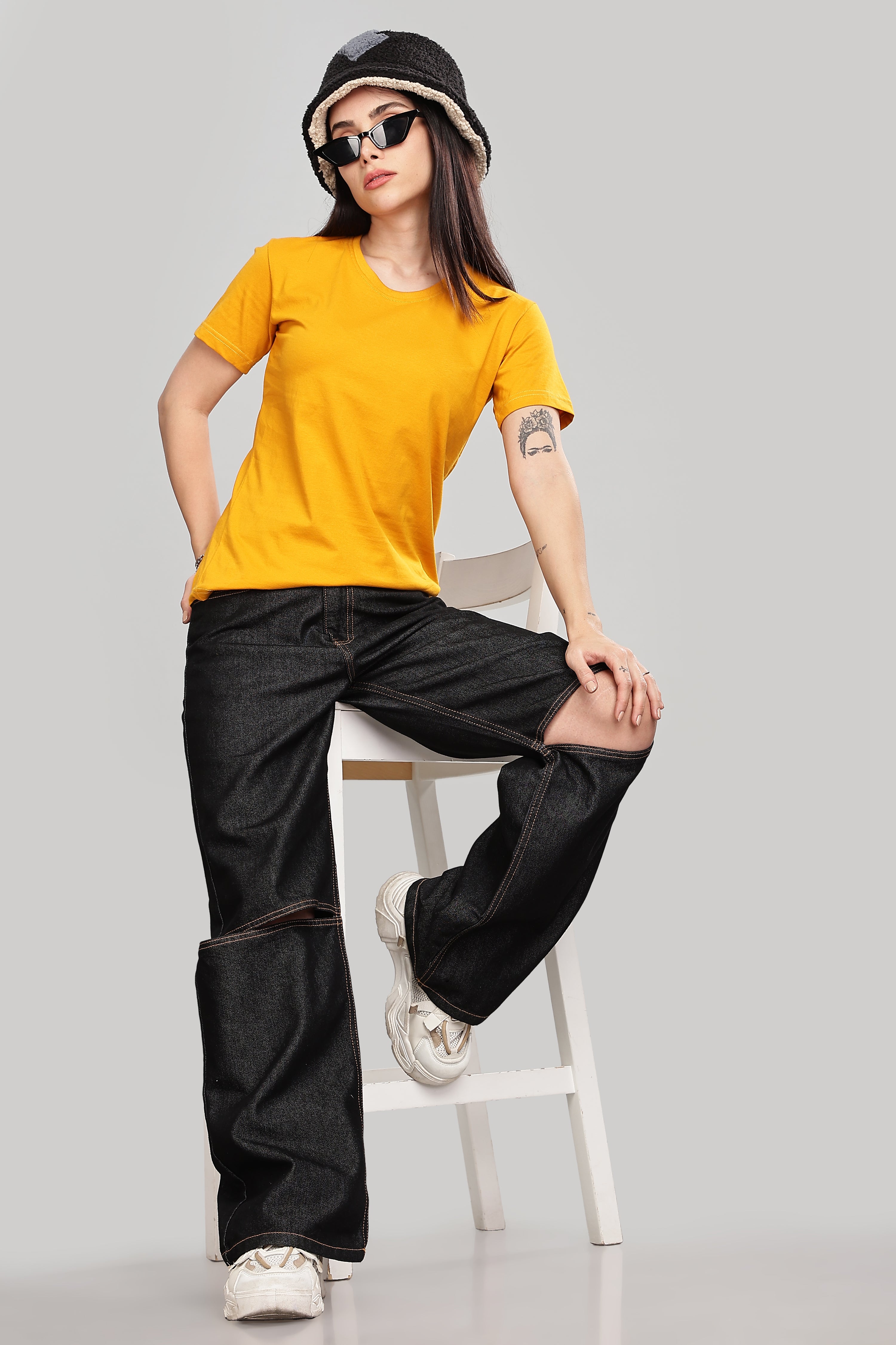 Yellow Cotton Half Sleeve T-Shirt