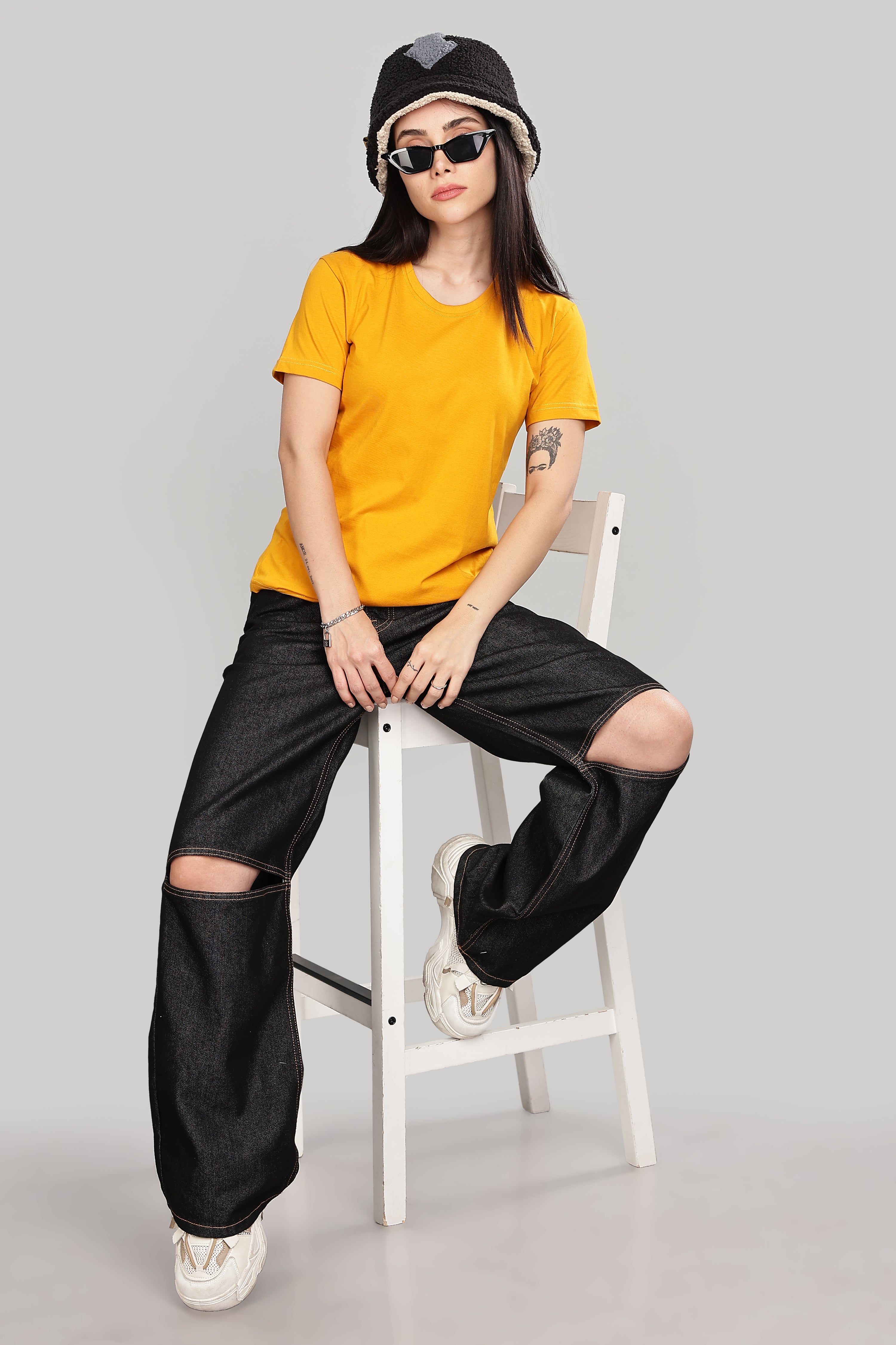 Yellow Cotton Half Sleeve T-Shirt