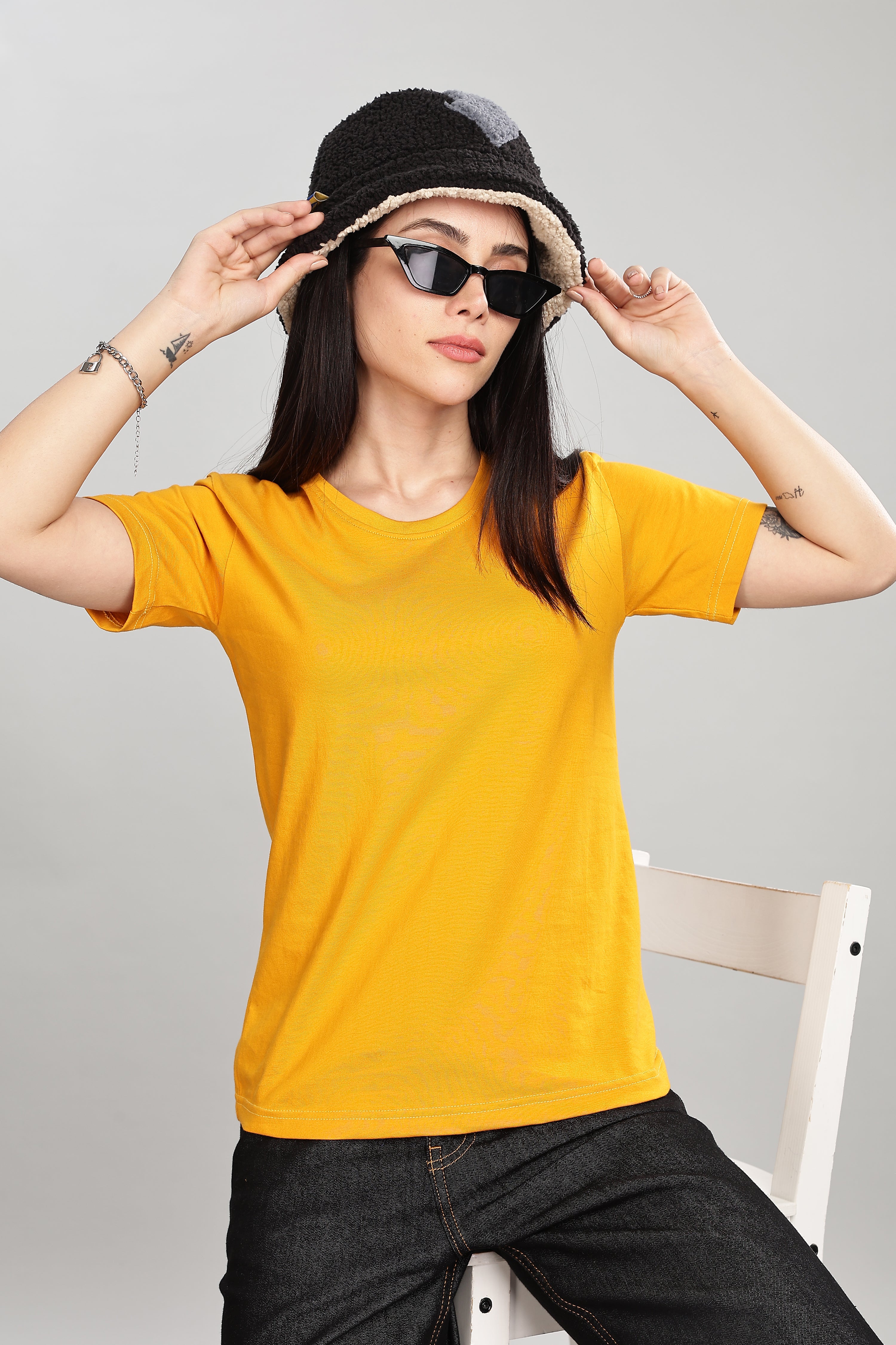 Yellow Cotton Half Sleeve T-Shirt