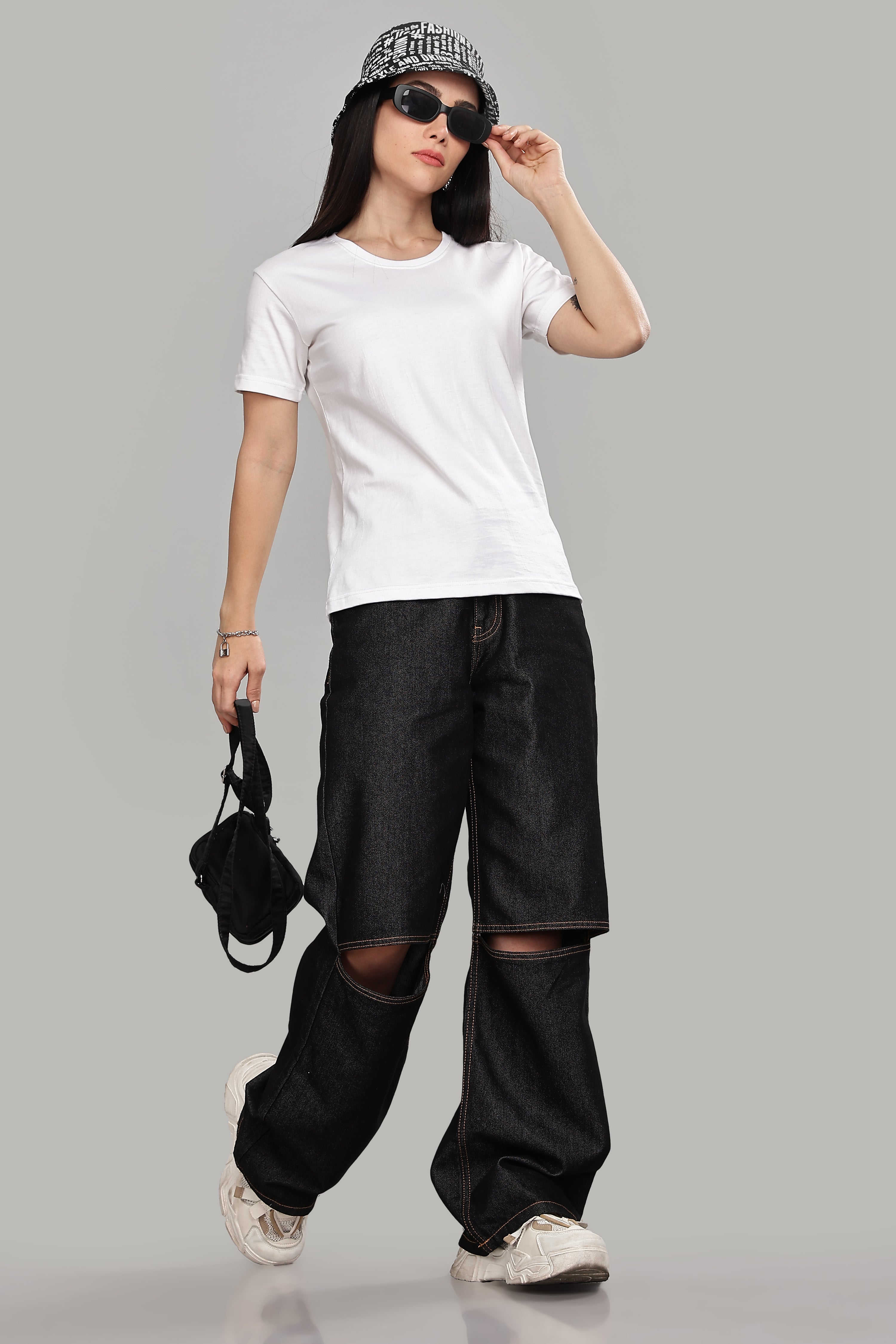 White Cotton Half Sleeve T-Shirt