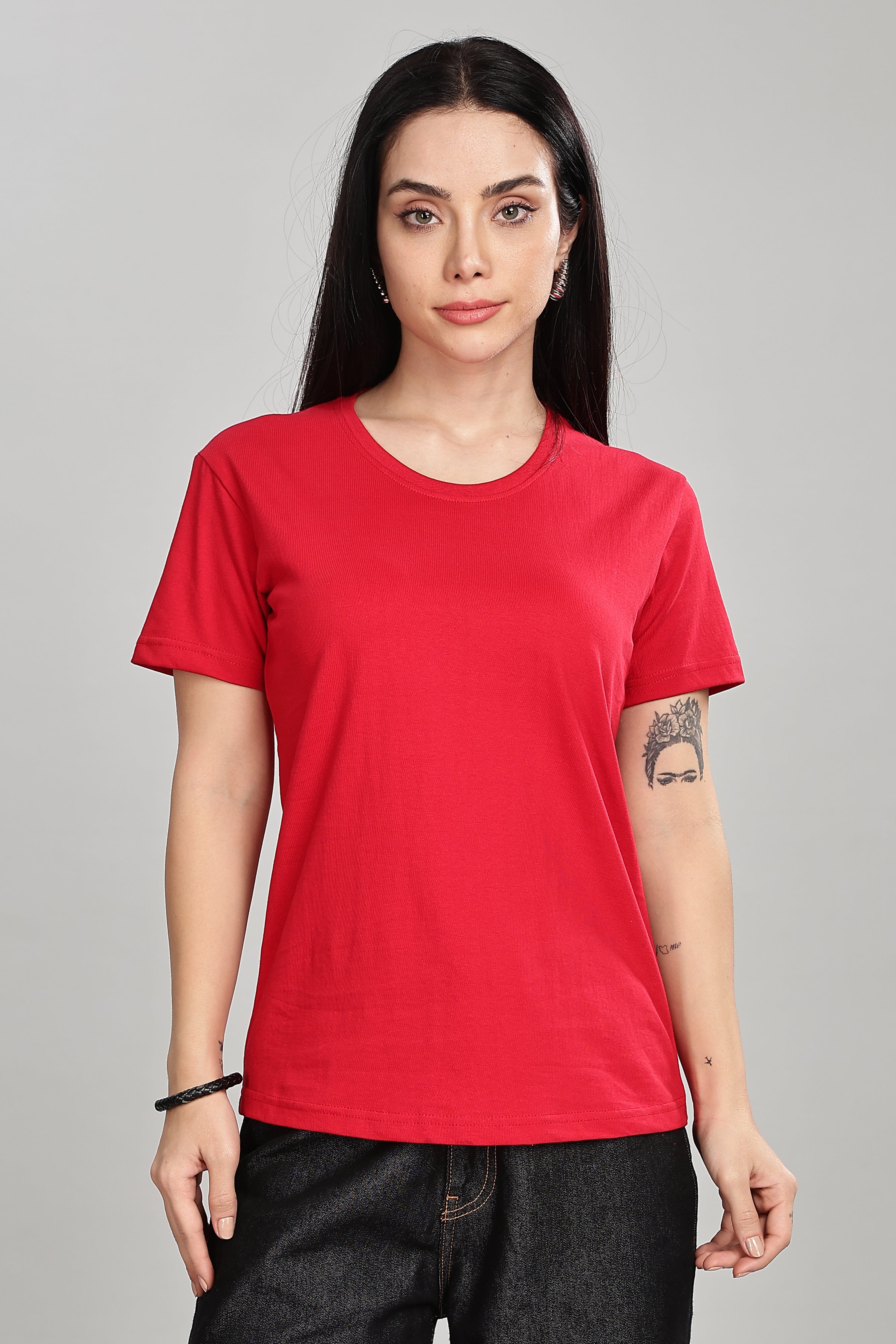 Classic Red Cotton Half Sleeve T-Shirt