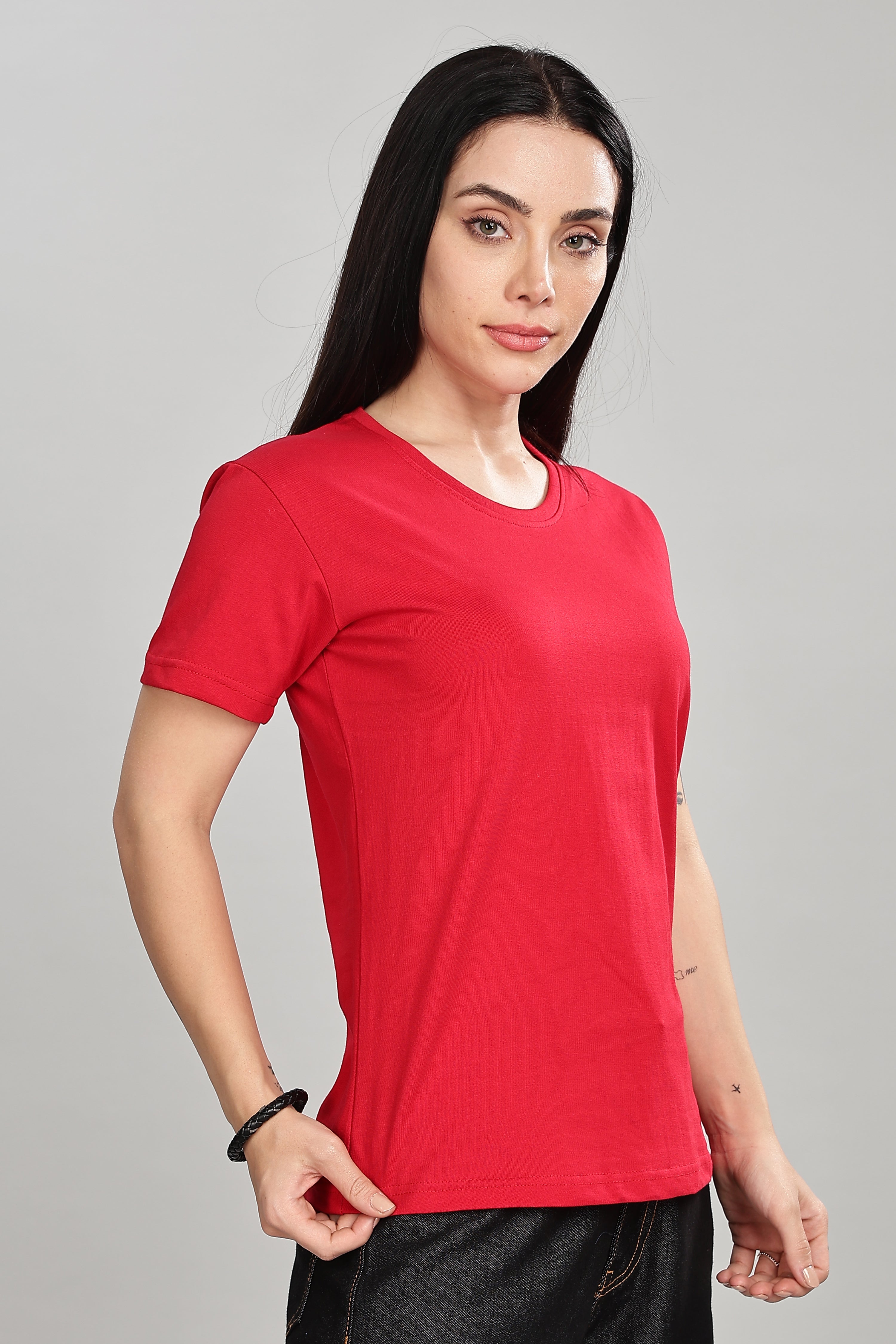 Classic Red Cotton Half Sleeve T-Shirt