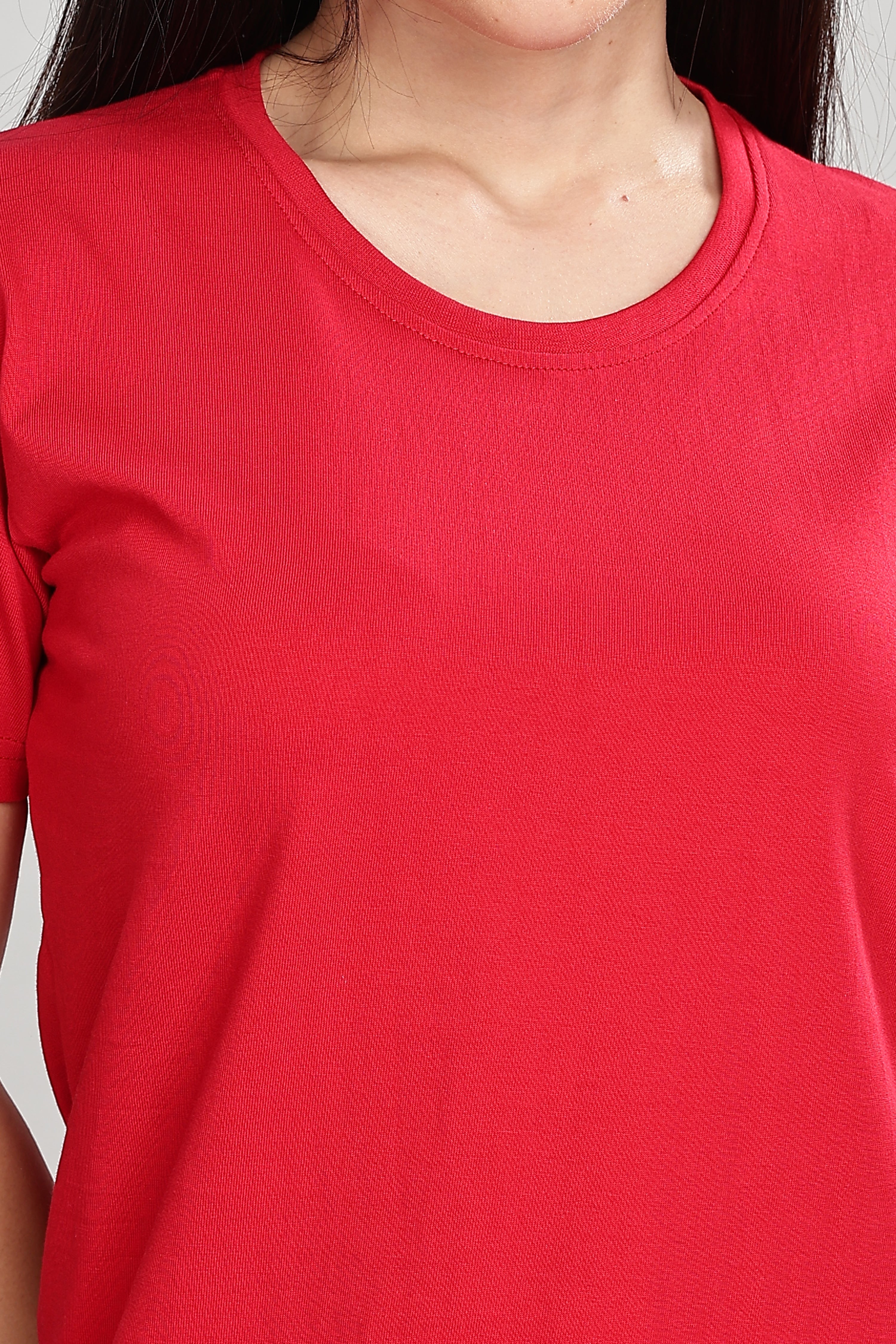 Classic Red Cotton Half Sleeve T-Shirt