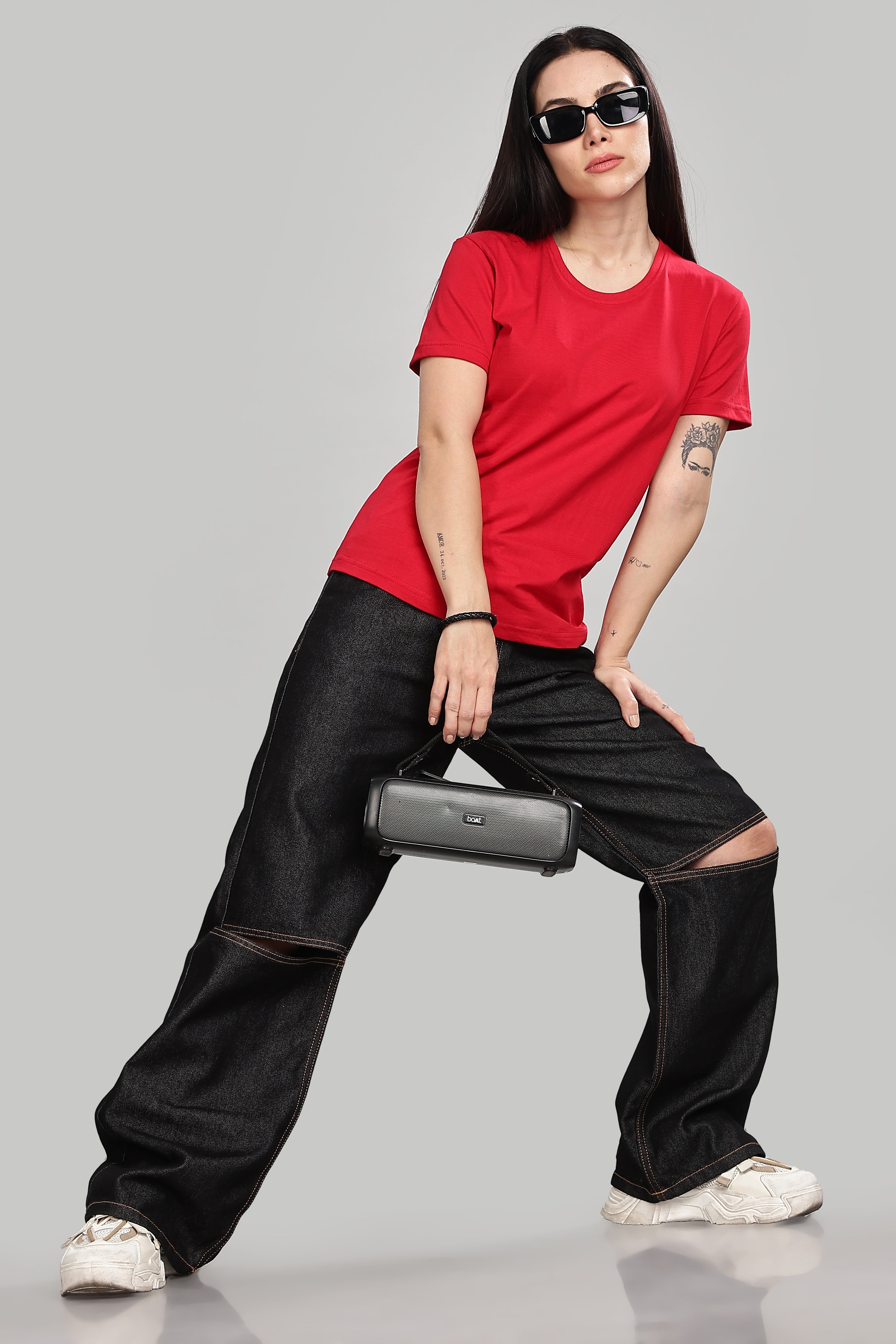 Classic Red Cotton Half Sleeve T-Shirt