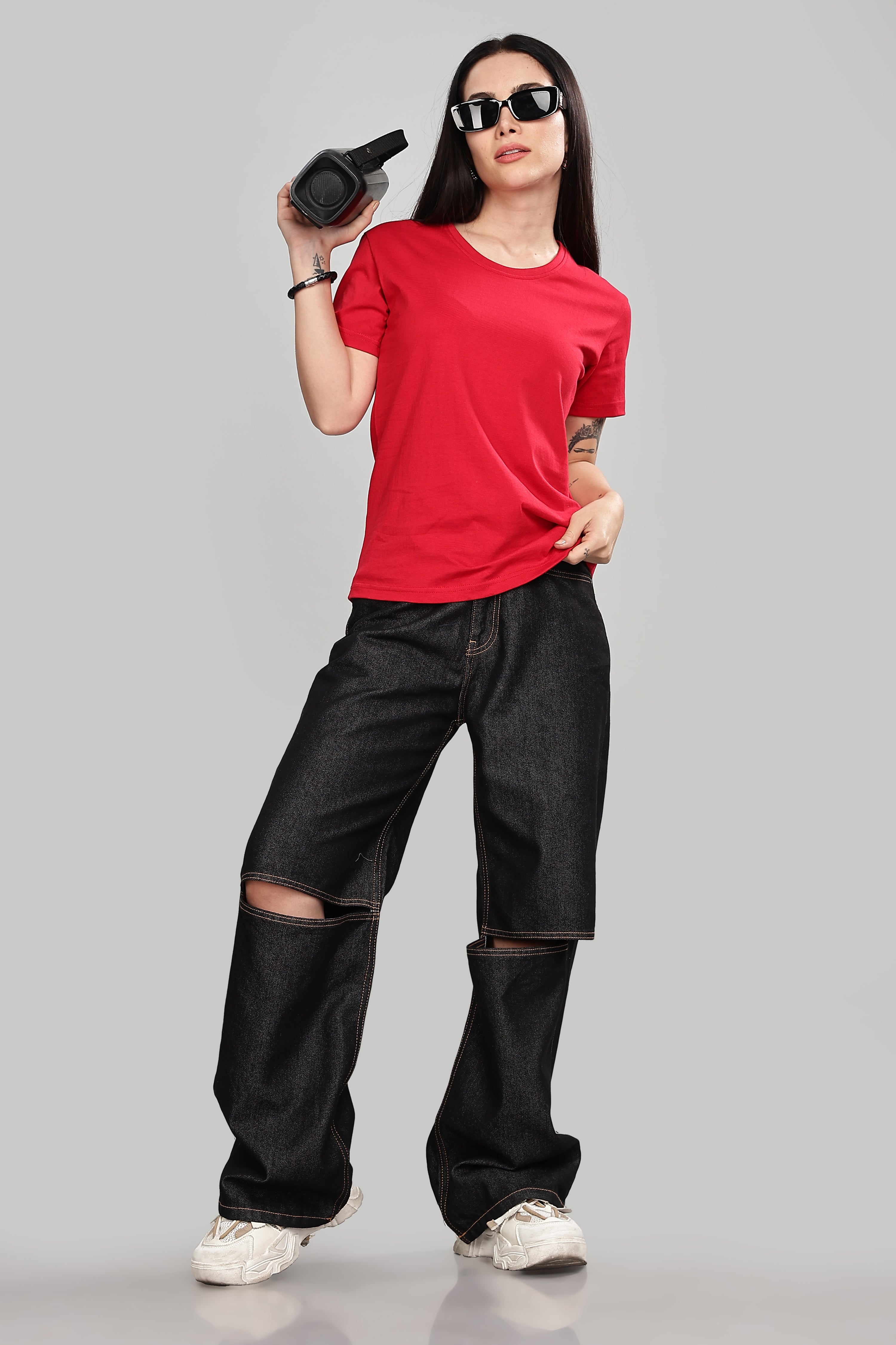 Classic Red Cotton Half Sleeve T-Shirt