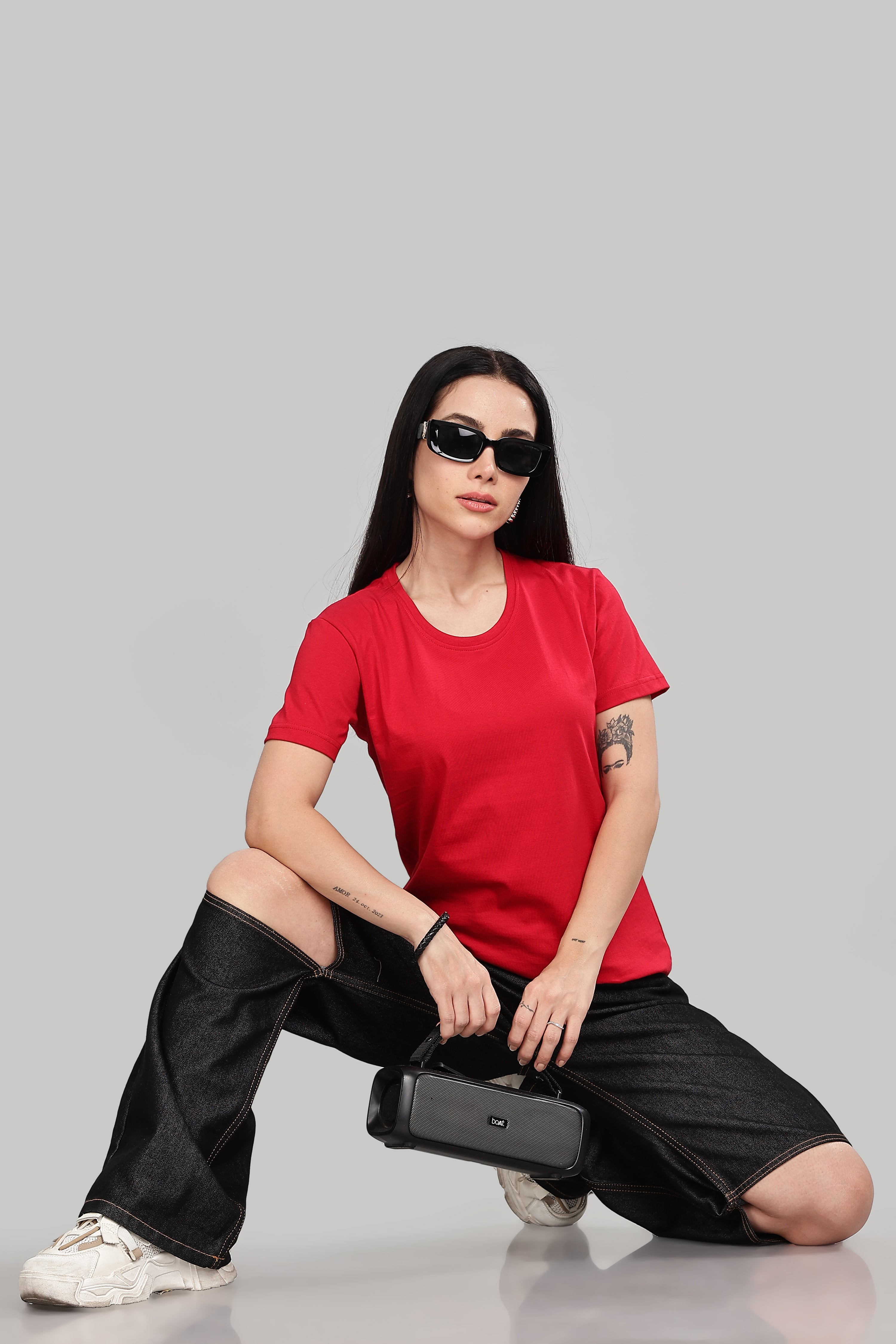 Classic Red Cotton Half Sleeve T-Shirt