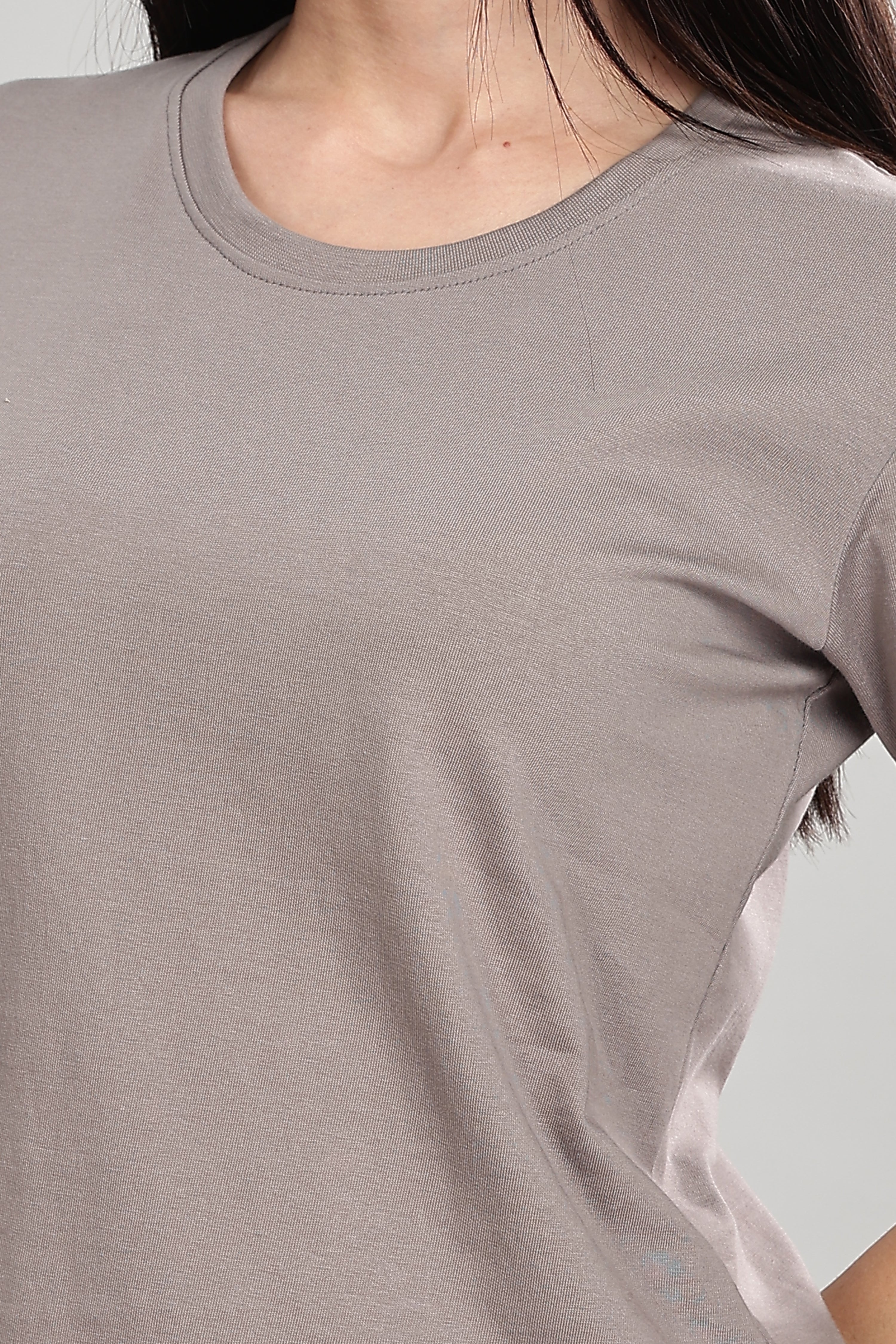 Ash Grey Cotton Half Sleeve T-Shirt