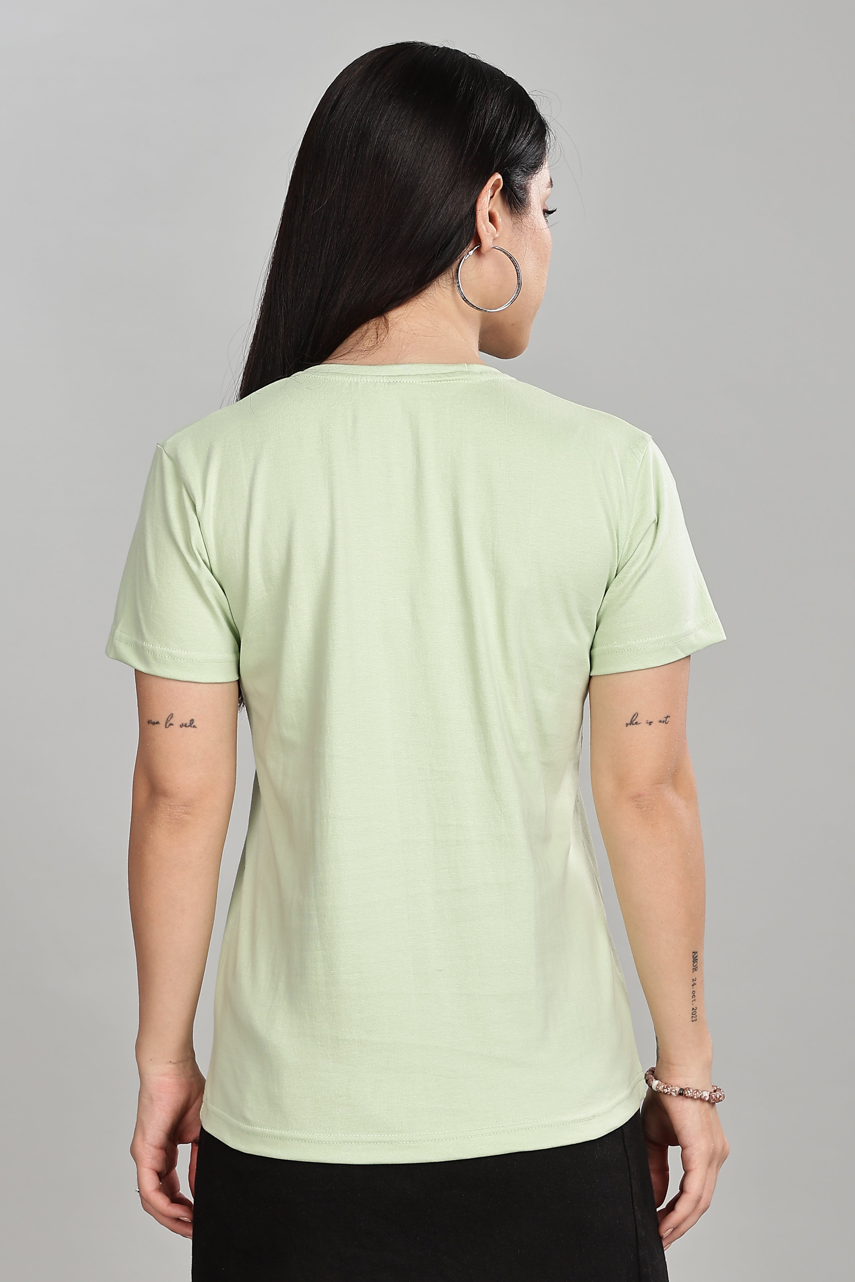 Seafoam Green Cotton Half Sleeve T-Shirt