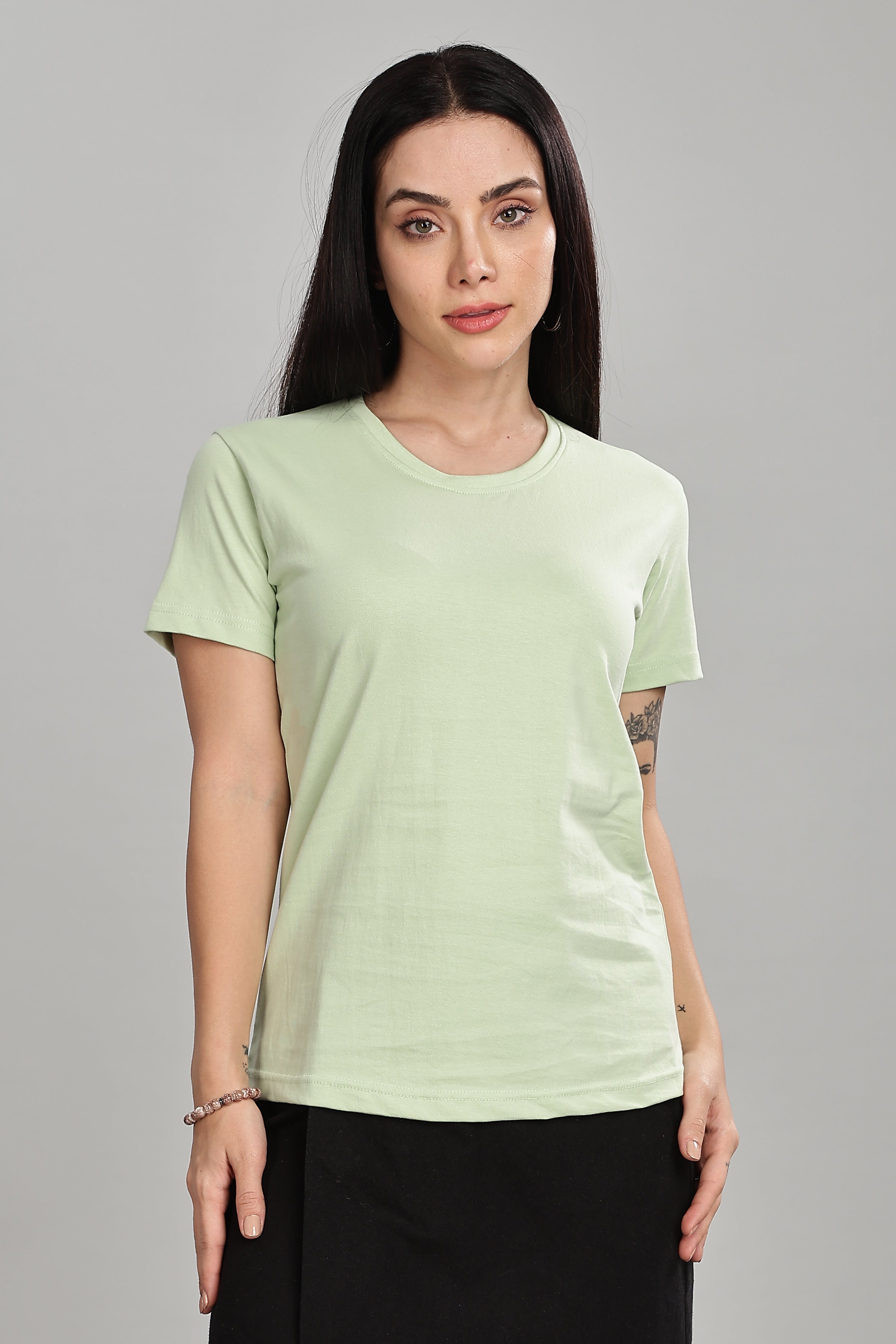 Seafoam Green Cotton Half Sleeve T-Shirt