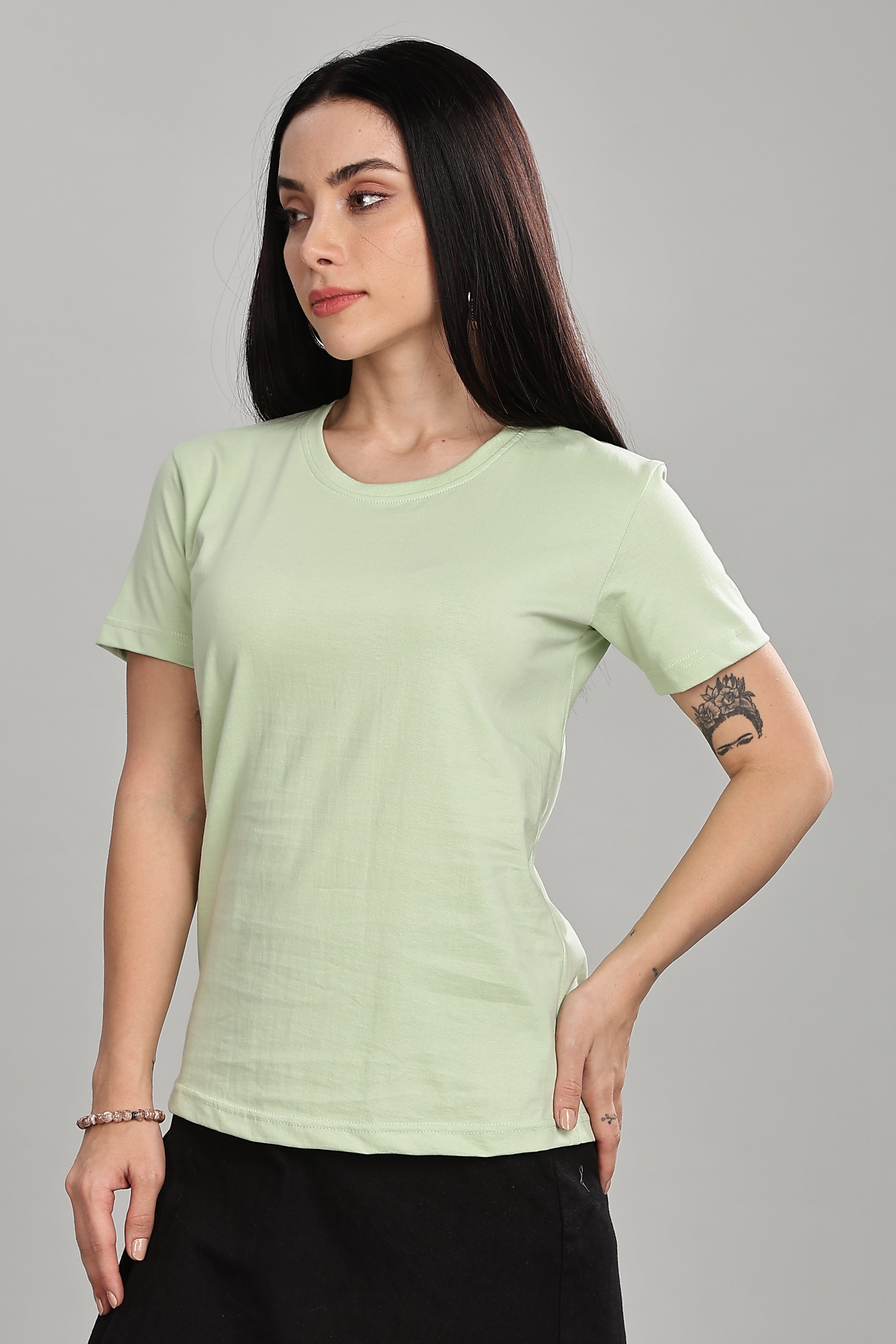 Seafoam Green Cotton Half Sleeve T-Shirt
