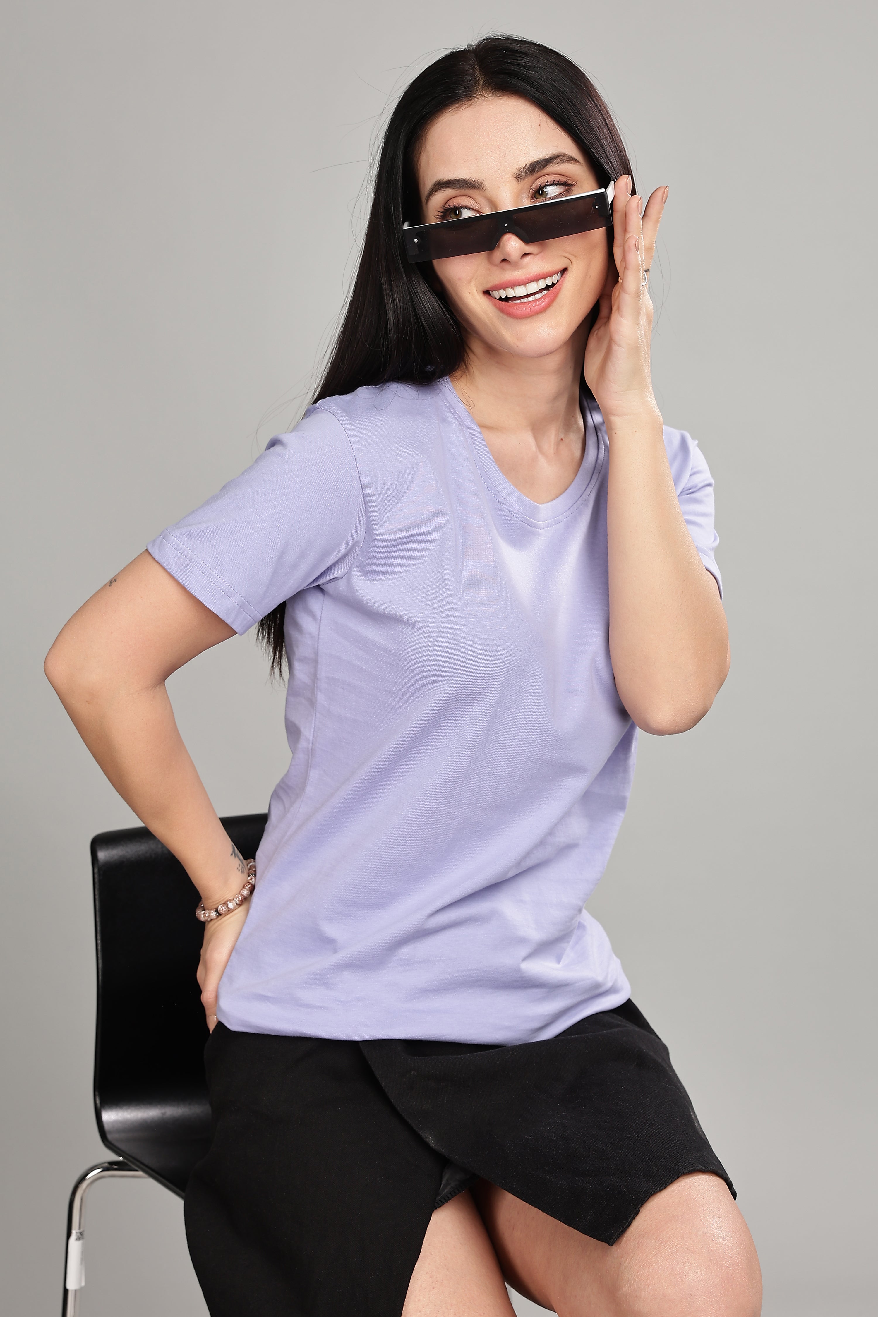 Sky Blue Cotton Half Sleeve T-Shirt