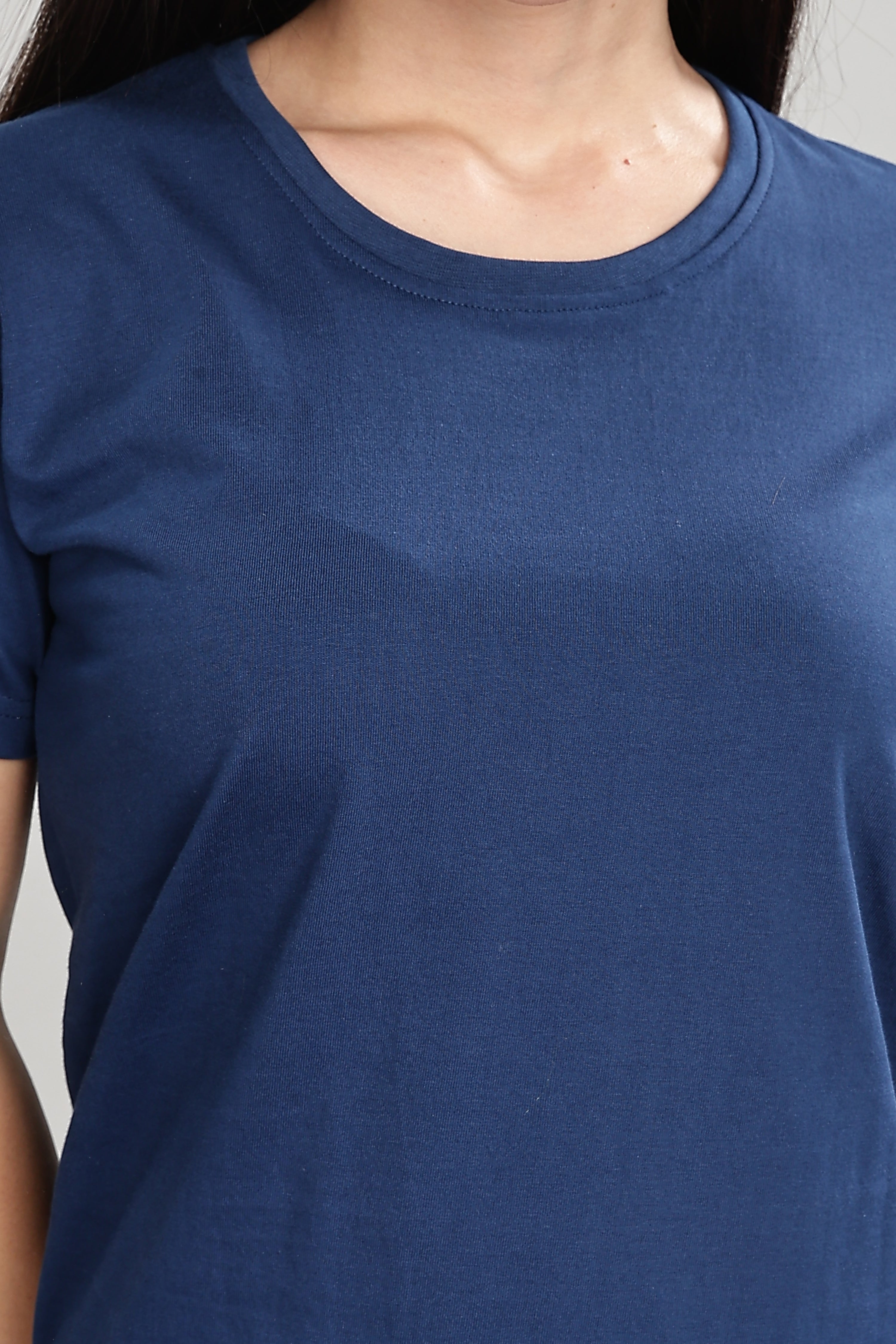 Teal Blue Cotton Half Sleeve T-Shirt