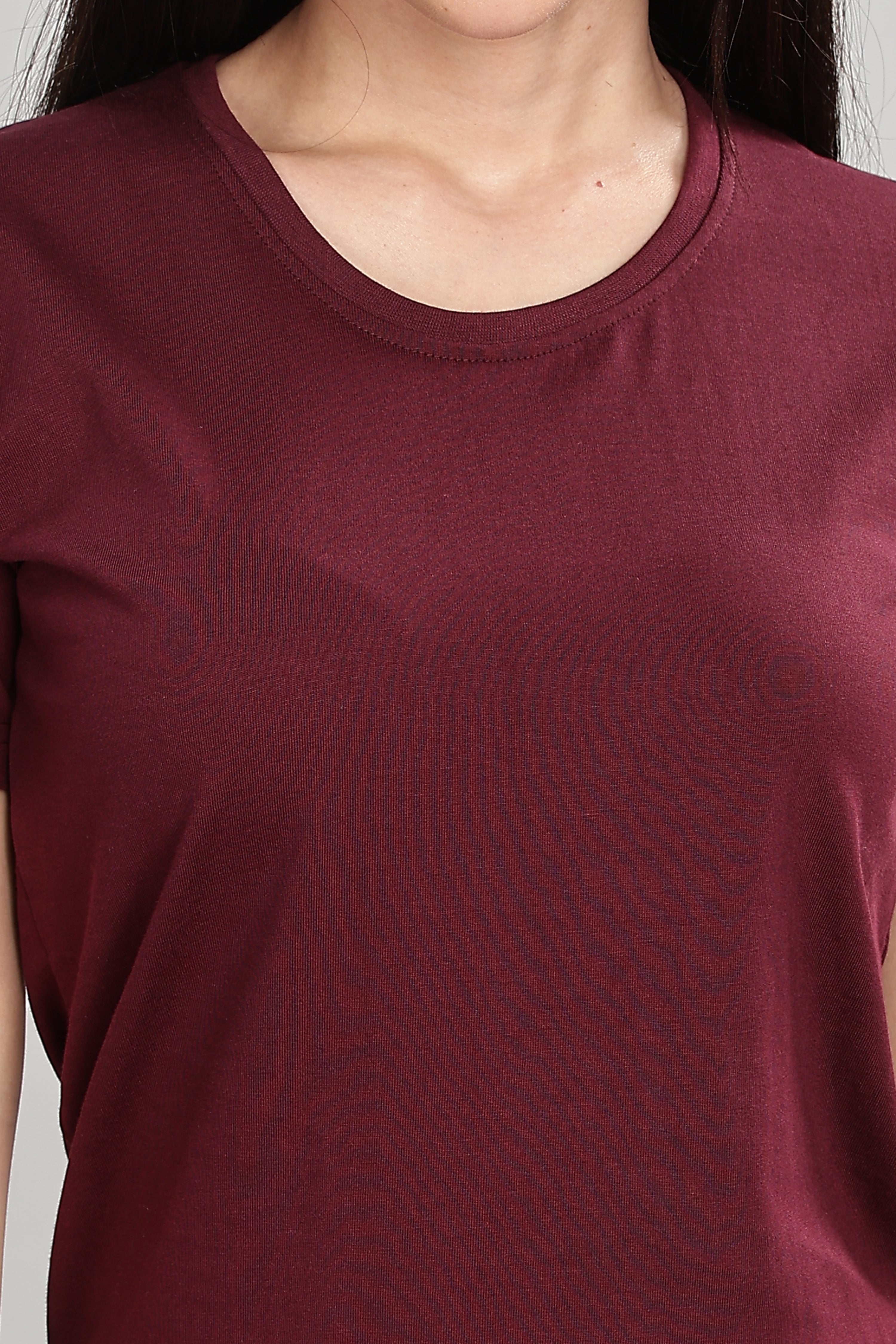 burgundy Cotton Half Sleeve T-Shirt