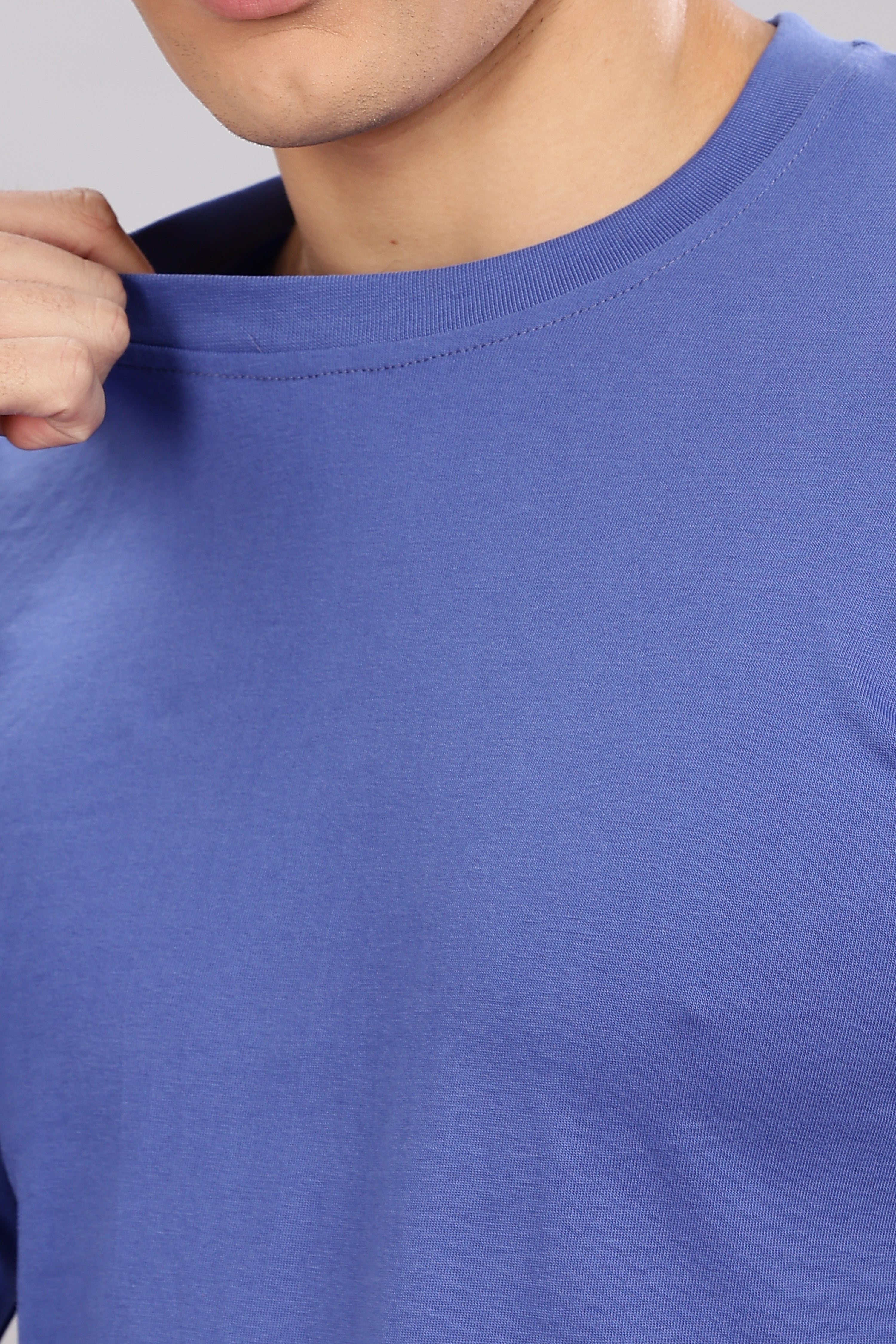 English Blue Long Sleeve Crew Neck T-Shirt