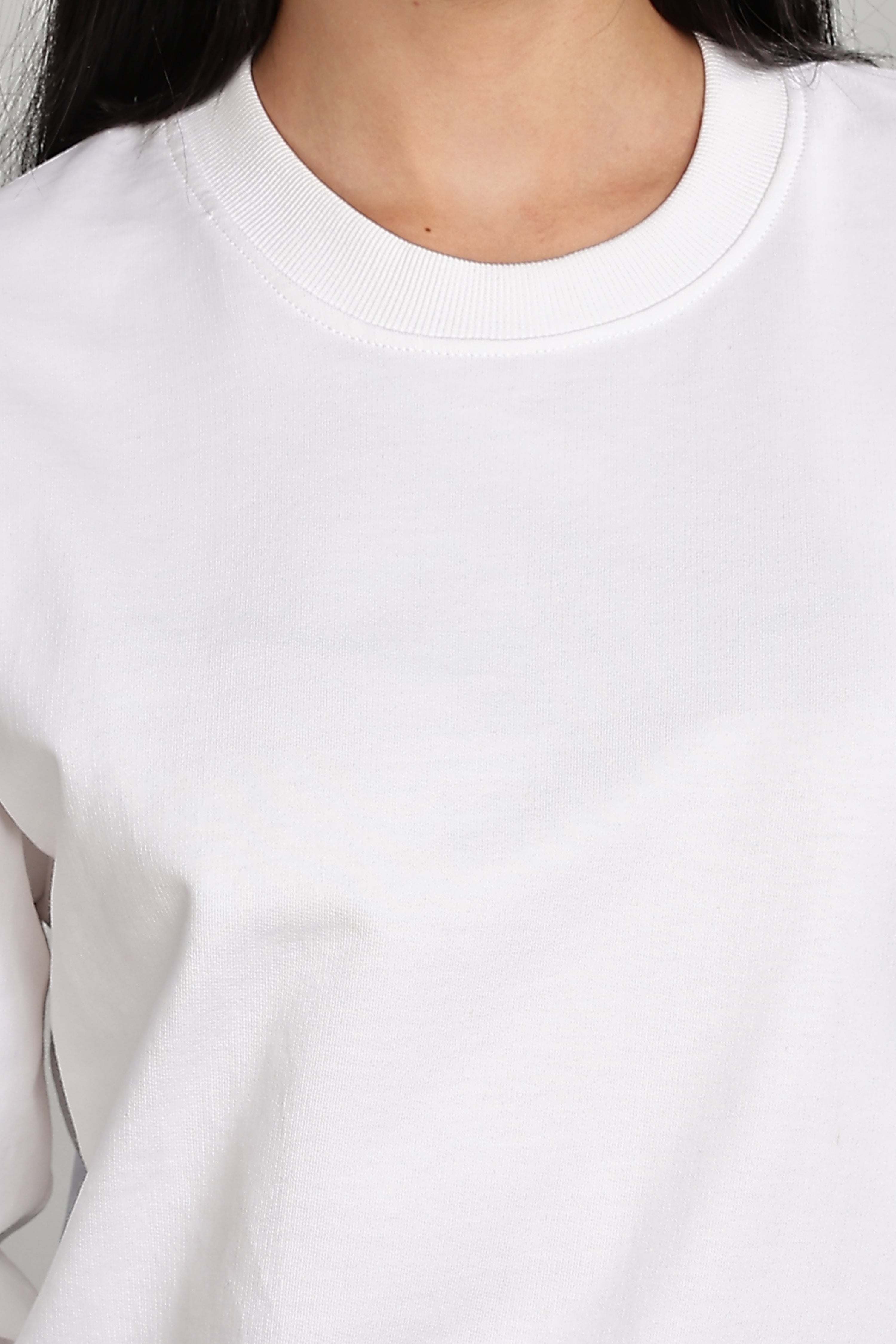 Milky White Pure Cotton Women’s Sweatshirt
