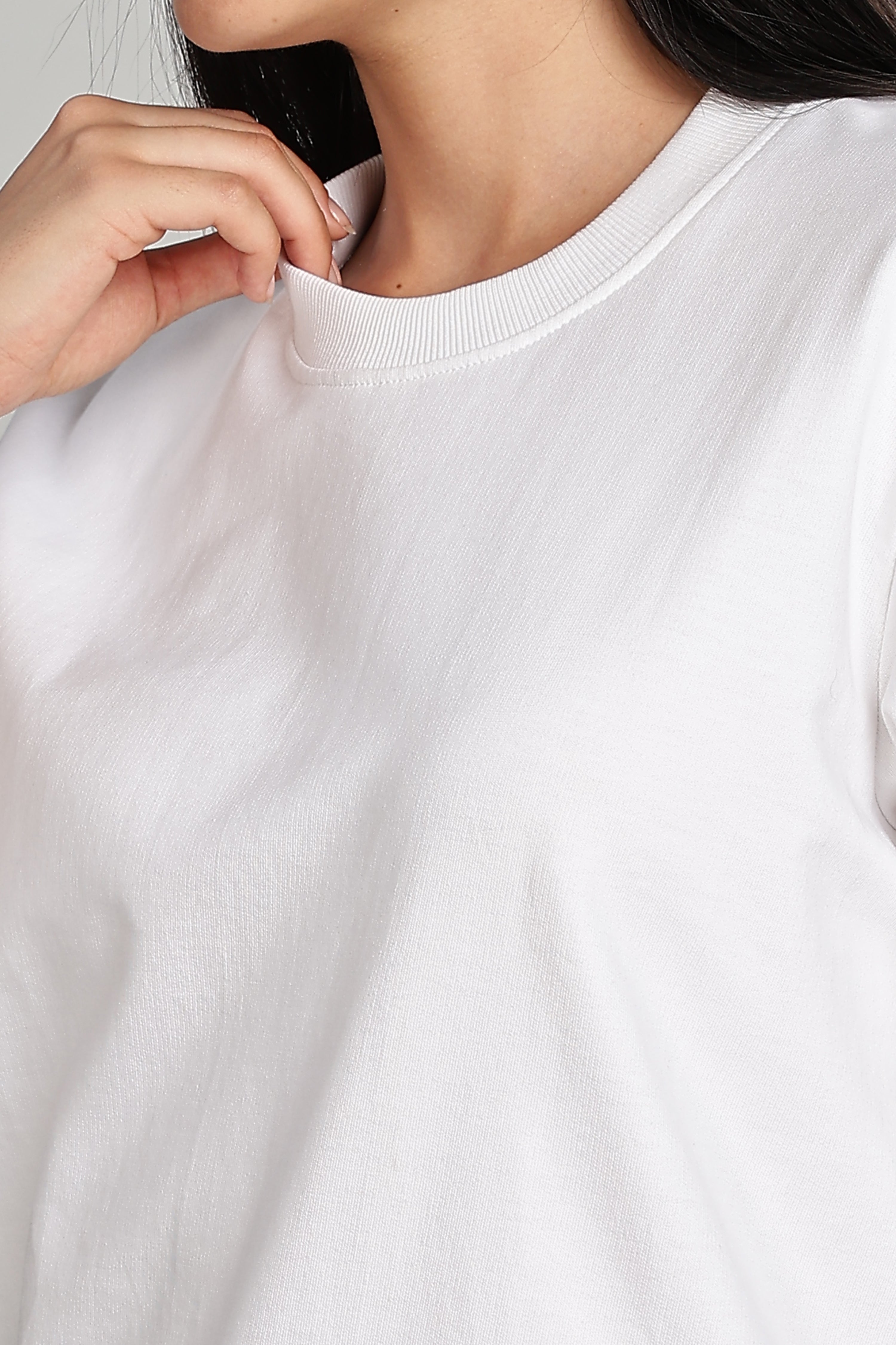 Milky White Pure Cotton Women’s Sweatshirt