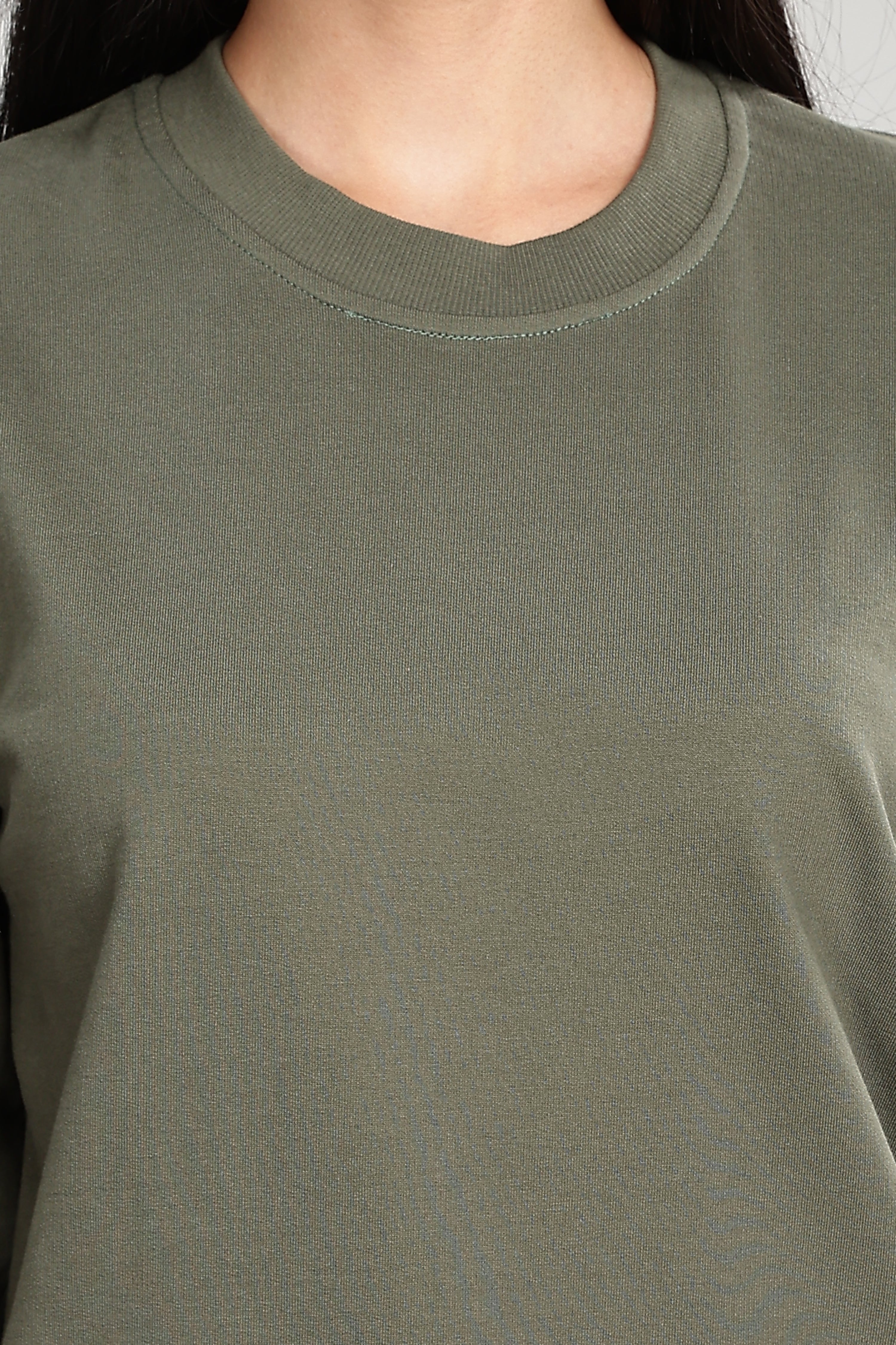 Olive Green Pure Cotton Women’s Sweatshirt