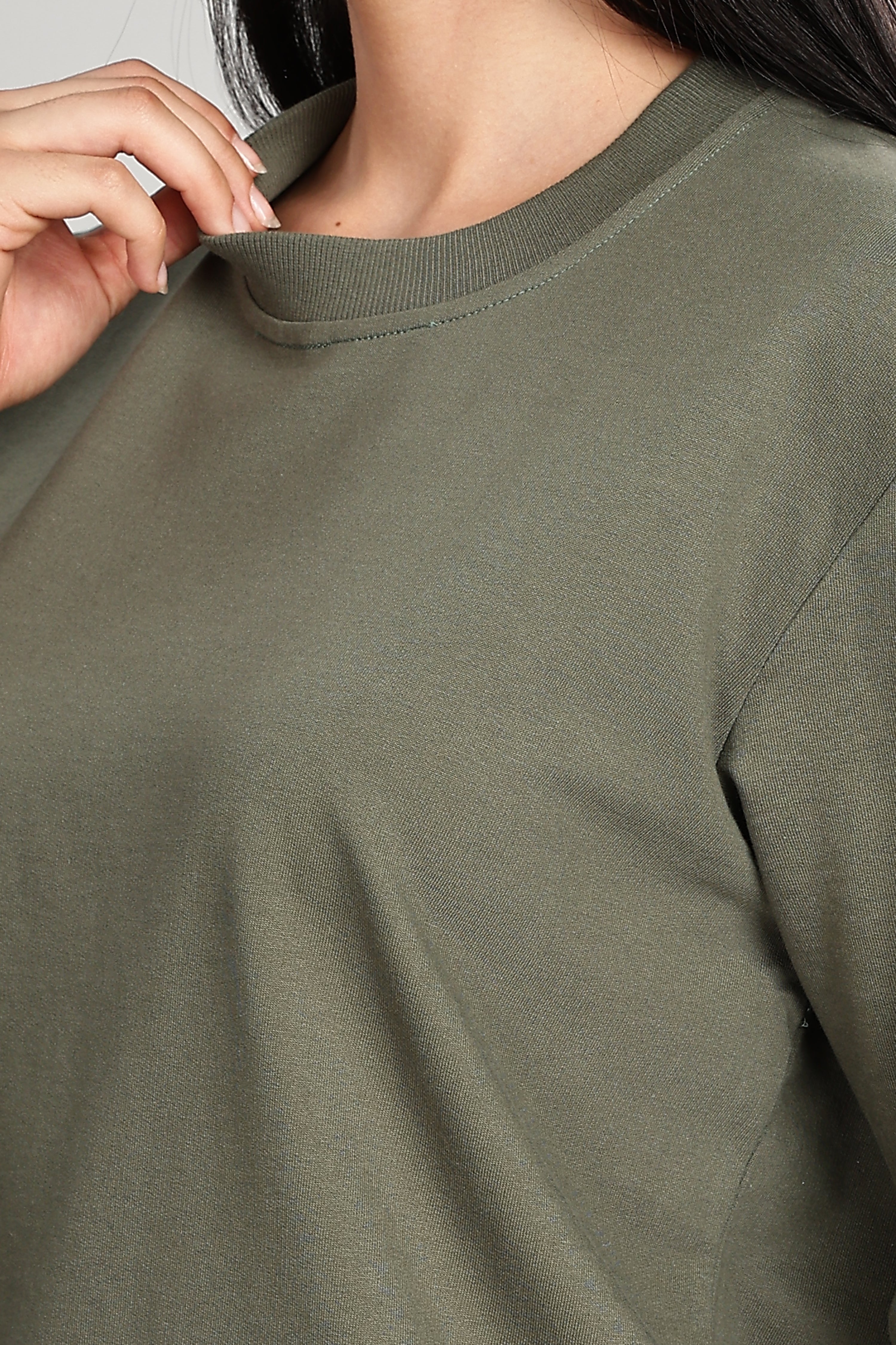 Olive Green Pure Cotton Women’s Sweatshirt