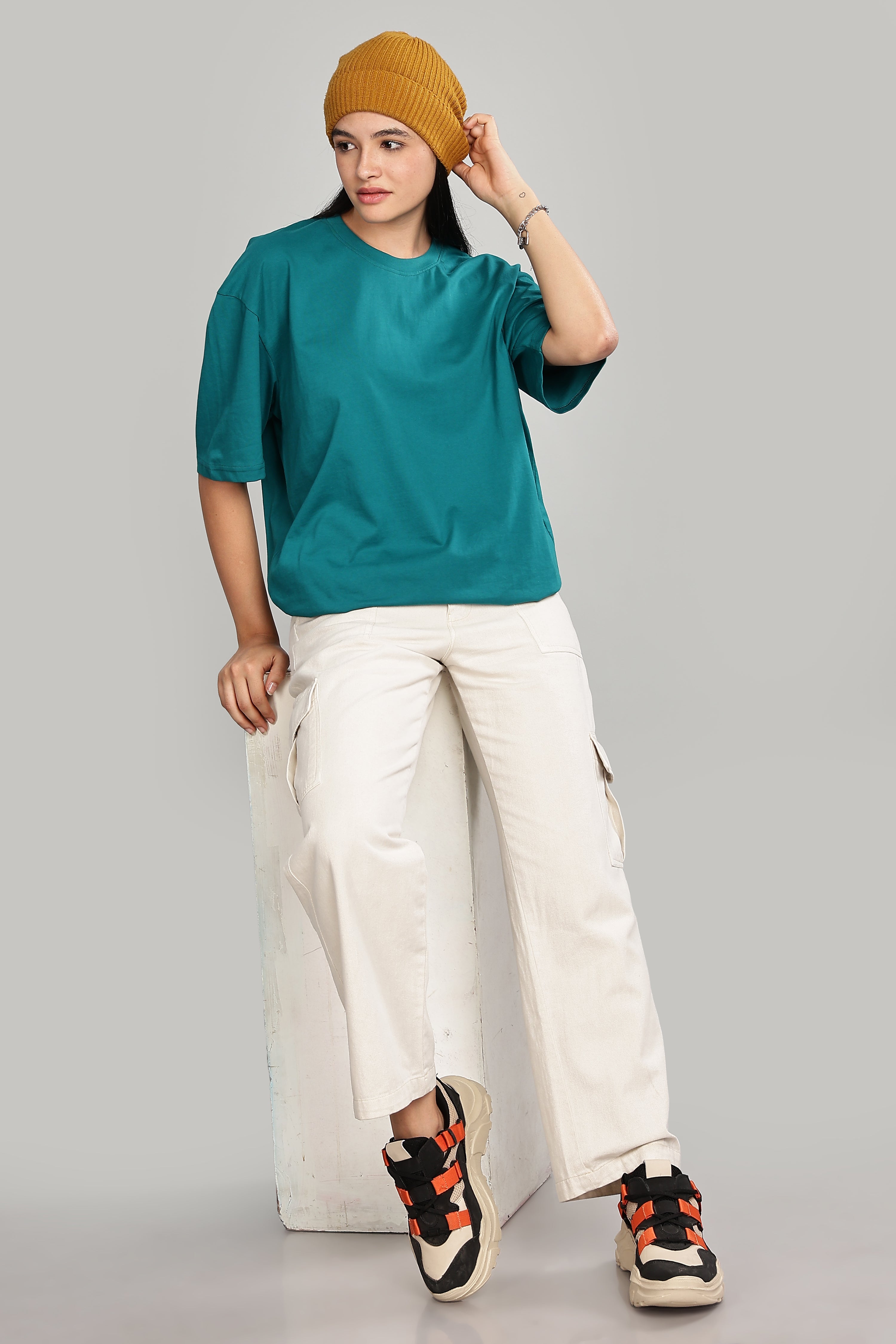 Peacock Blue Oversized T-Shirt